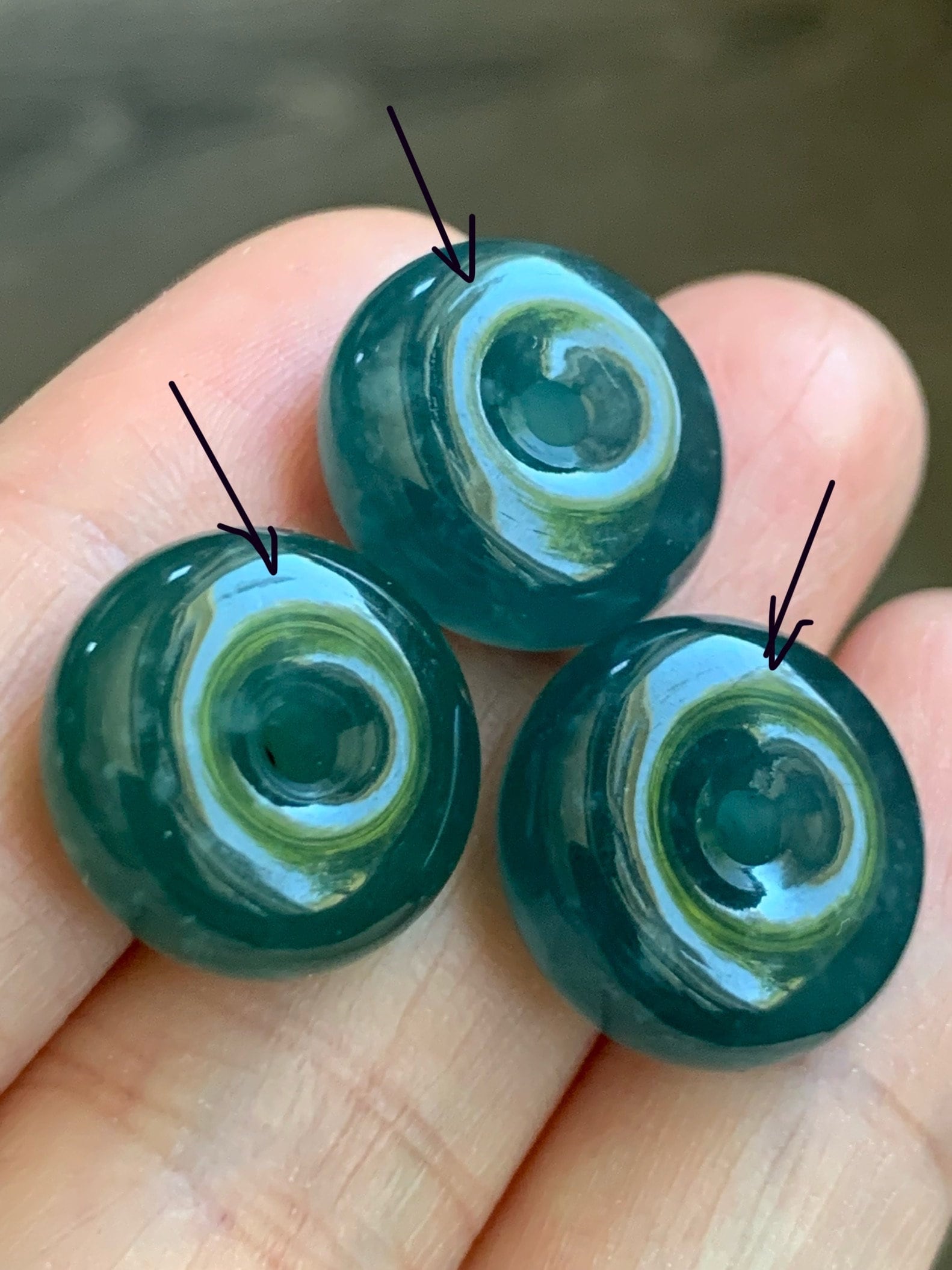 Natural Guatemalan Icy Translucent Teal Blue & Dark Blue Jadeite Thick Ping An Kou Donuts Loose Gem A Lot of 5 天然冰危蓝水翡翠肥扣平安扣