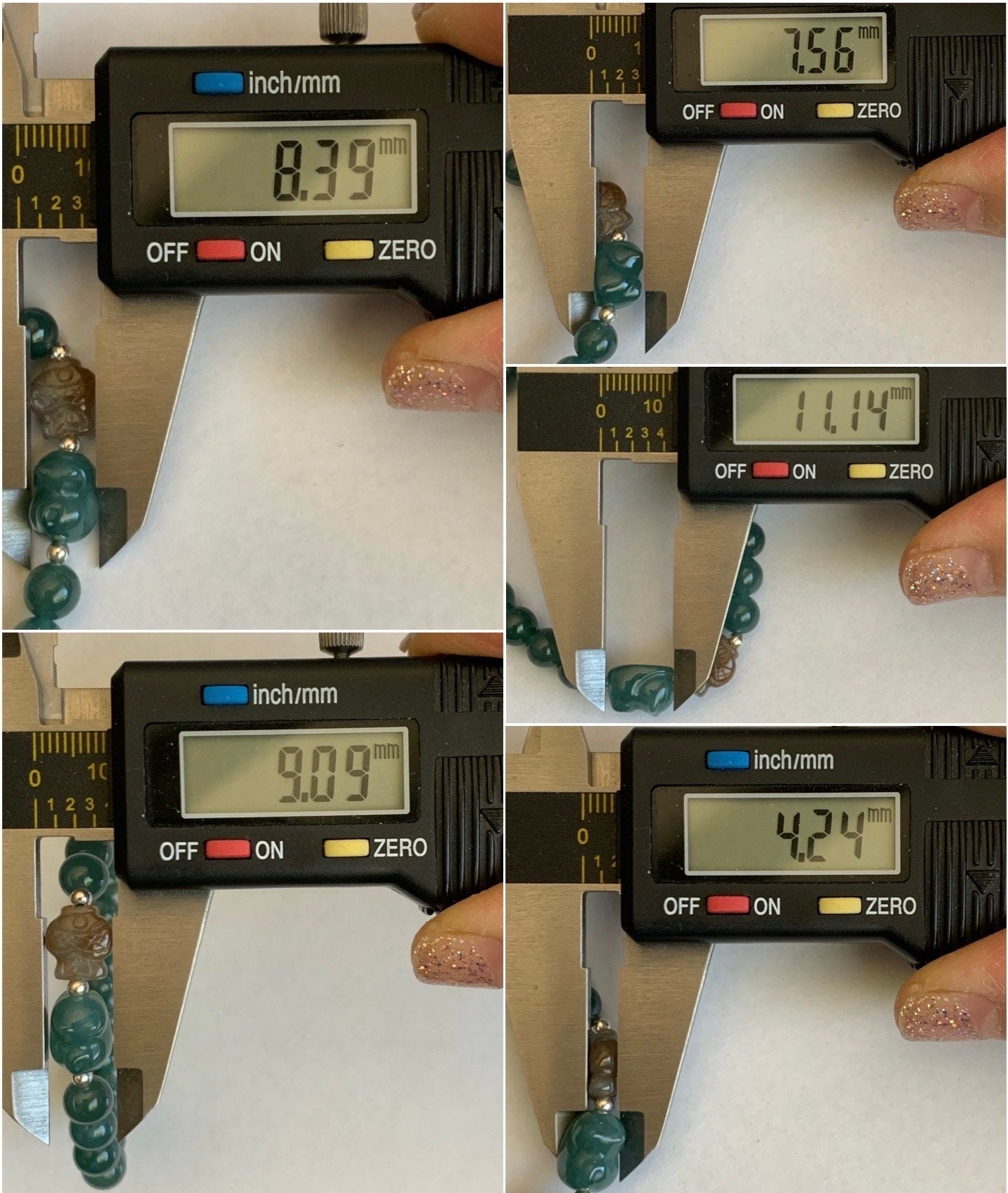 Natural Burmese Icy Translucent Red Marbled Jadeite Fish Guatemalan Teal Blue Cat Charm Beaded Bracelet 6.7mm 6.75” 天然缅甸冰飘红翡翠冰危蓝猫吃鱼手串