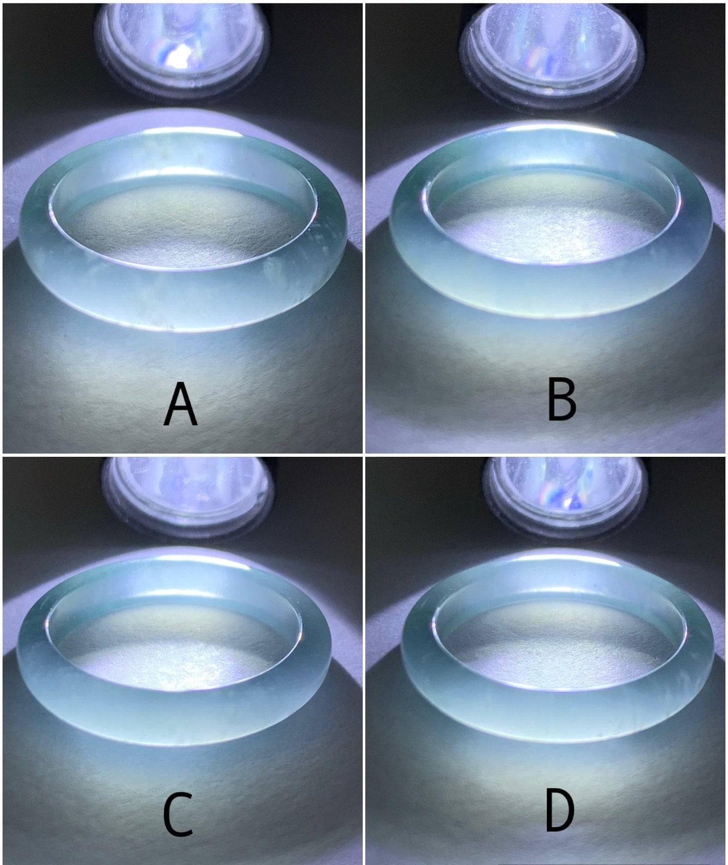 Stunning Natural Guatemalan Icy Highly Translucent Light Blue Jadeite Band Ring Various Sizes 天然冰危起冰起光浅蓝翡翠戒圈 BWL216A-D
