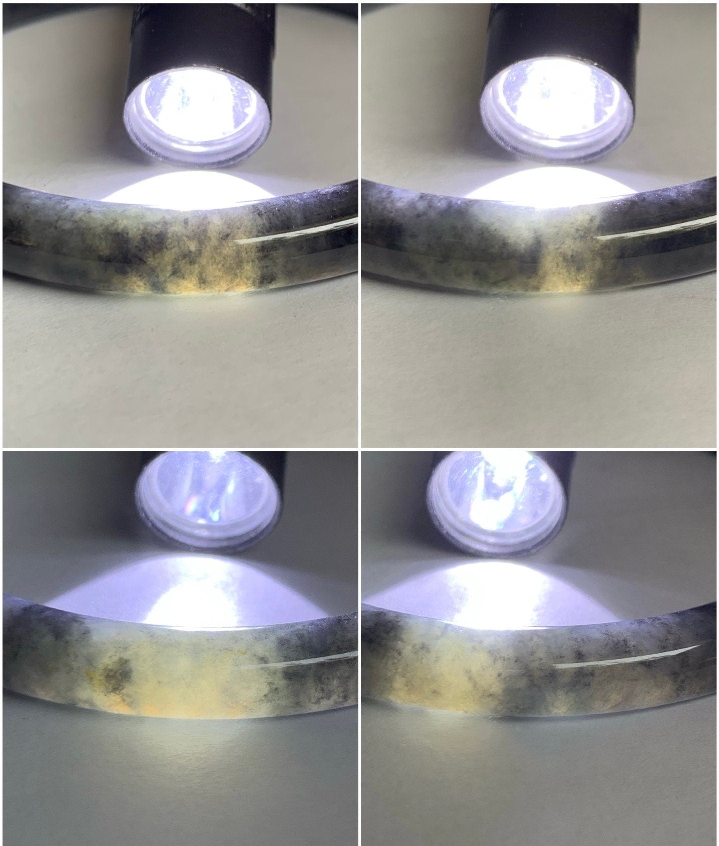 Certified Natural Burmese Icy Translucent Dark Wuji Jadeite Slim Bangle Bracelet 7.5x7.5mm 63mm 7.75” 34.10g 天然缅甸冰乌鸡翡翠圆条手镯 1491