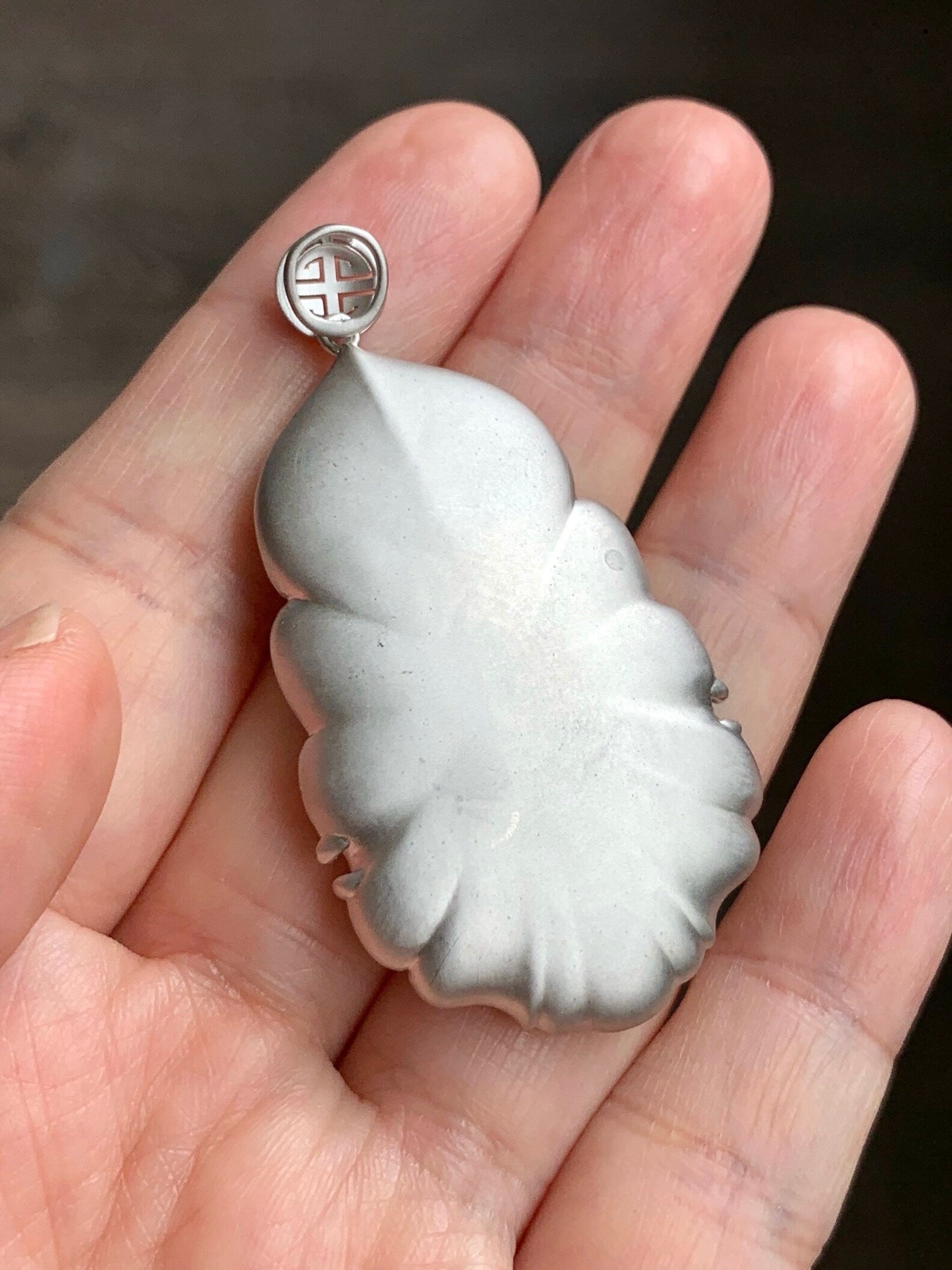 Certified Natural Guatemalan Icy Highly Translucent Vibrant Green Jadeite Carved Guanyin Pendant Sterling Silver 10.95g 天然老种冰危绿翡翠观音镶嵌吊坠 1470