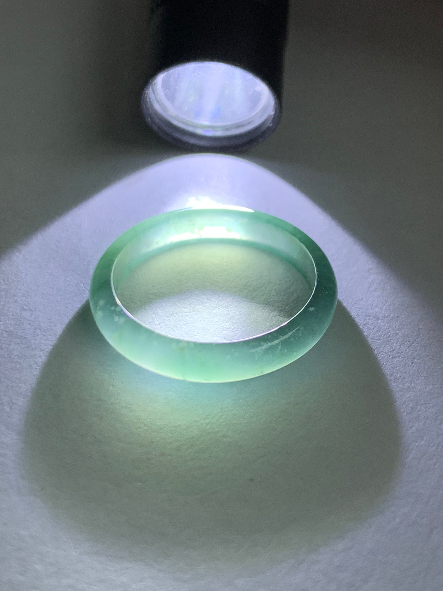 Stunning Natural Guatemalan Icy Highly Translucent Gelatinous Light Teal Green Jadeite Band Ring Size 8 天然冰危淡绿翡翠戒圈 WLJ516B