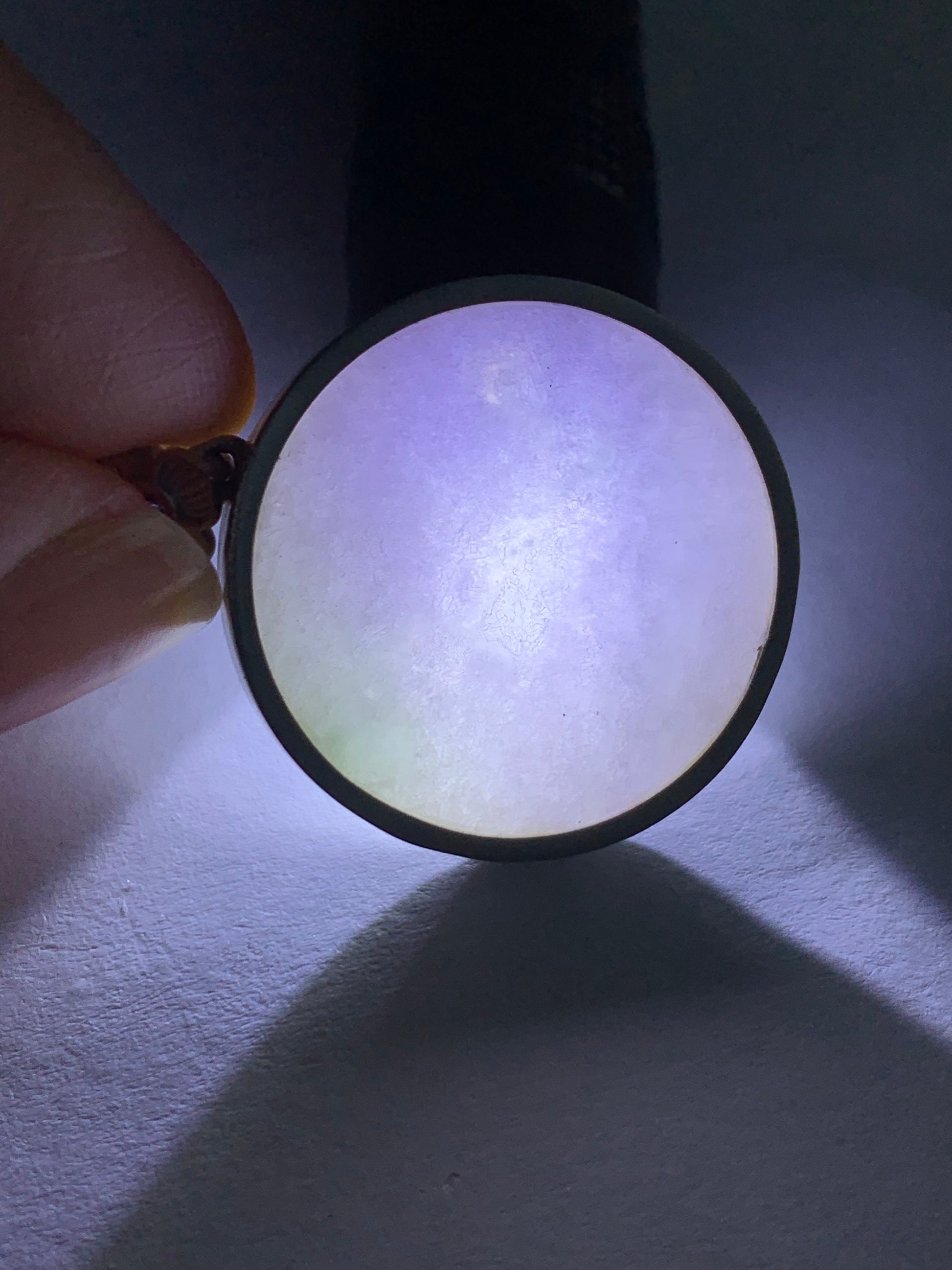 Certified Natural Burmese Grade A Untreated Light Purple Jadeite Pendant Sterling Silver w/ Blue Sapphire 8.42g 天然缅甸淡紫翡翠无事牌蓝宝石银镶吊坠 1666