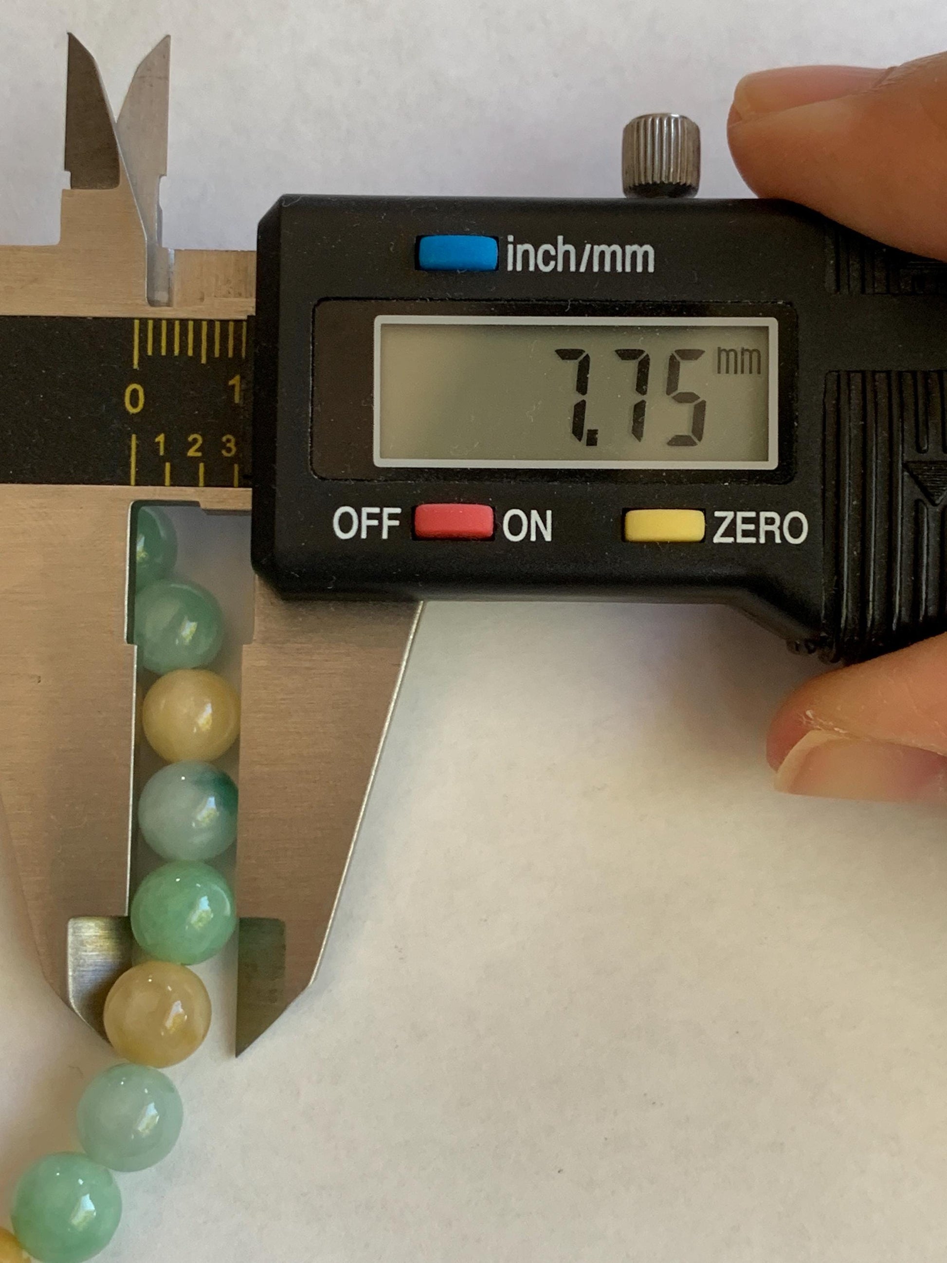 Certified Natural Burmese Icy Translucent Multicolored Jadeite Beaded Bracelet 7.7mm 7” 19.1g 天然缅甸糯种多宝色翡翠圆珠手串 6900