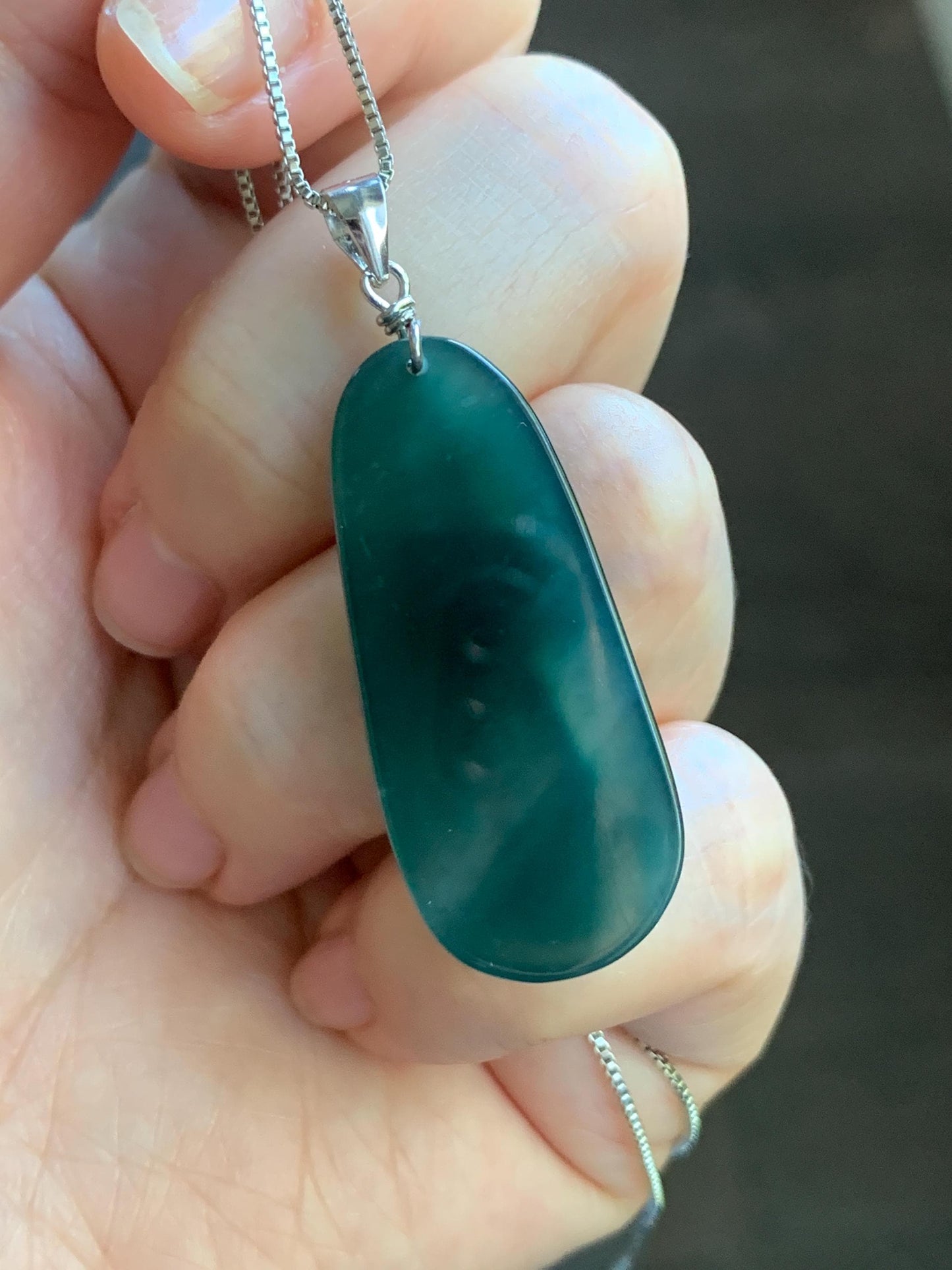 Natural Guatemalan Icy Translucent Gelatinous Deep Blue Jadeite Wen Shu Manjushri Bodhisattva Pendant Sterling Silver 天然冰胶危深蓝翡翠文殊菩萨吊坠 A
