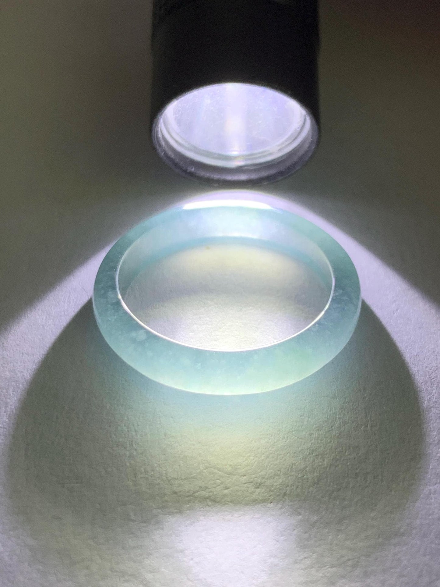 Natural Guatemalan Icy Highly Translucent Light Blue Jadeite Band Ring Size 6.5 天然冰危起冰起光浅蓝翡翠戒圈 XDL55B