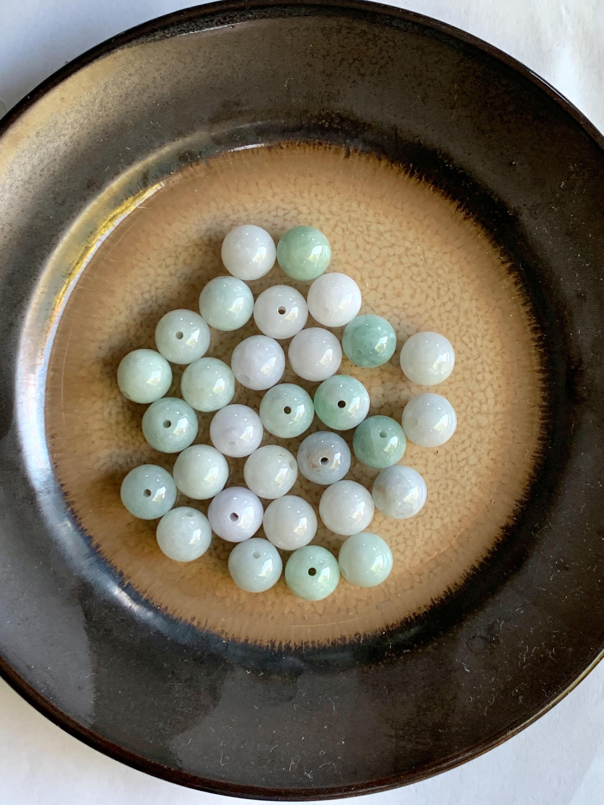 Natural Burmese Grade A Jadeite Loose Beads Translucent Multicolored 30 Large Beads 10mm+ 63g 天然缅甸糯冰多宝马卡龙色翡翠圆珠