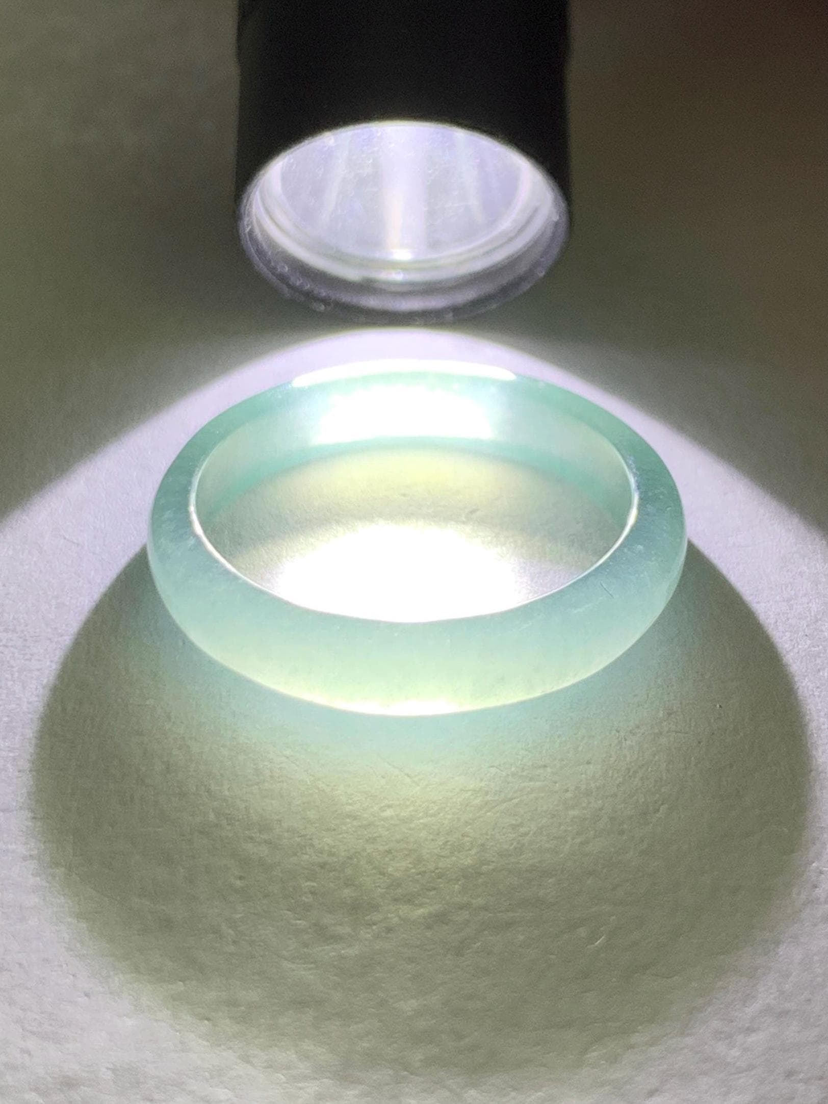 Natural Guatemalan Icy Highly Translucent Light Blue Jadeite Band Ring Size 6.5 天然冰危起冰起光浅蓝翡翠戒圈 XDL55C