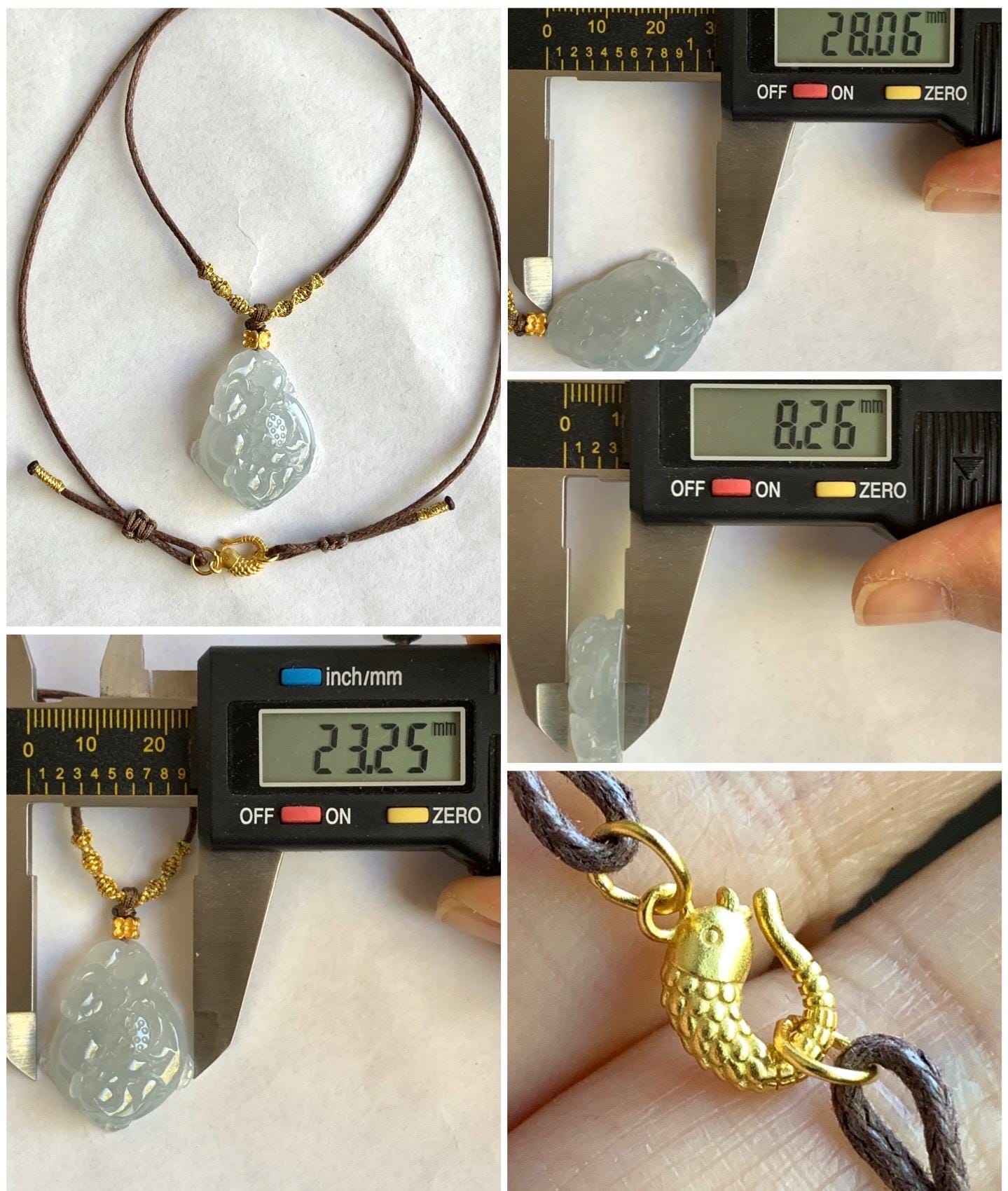 Natural Burmese Premium Icy Translucent Jadeite Lotus Flower Goldfish Ping An Kou Donut Necklace Sterling Silver 8g 天然缅甸老种白冰胶起光翡翠莲花鱼平安扣吊坠