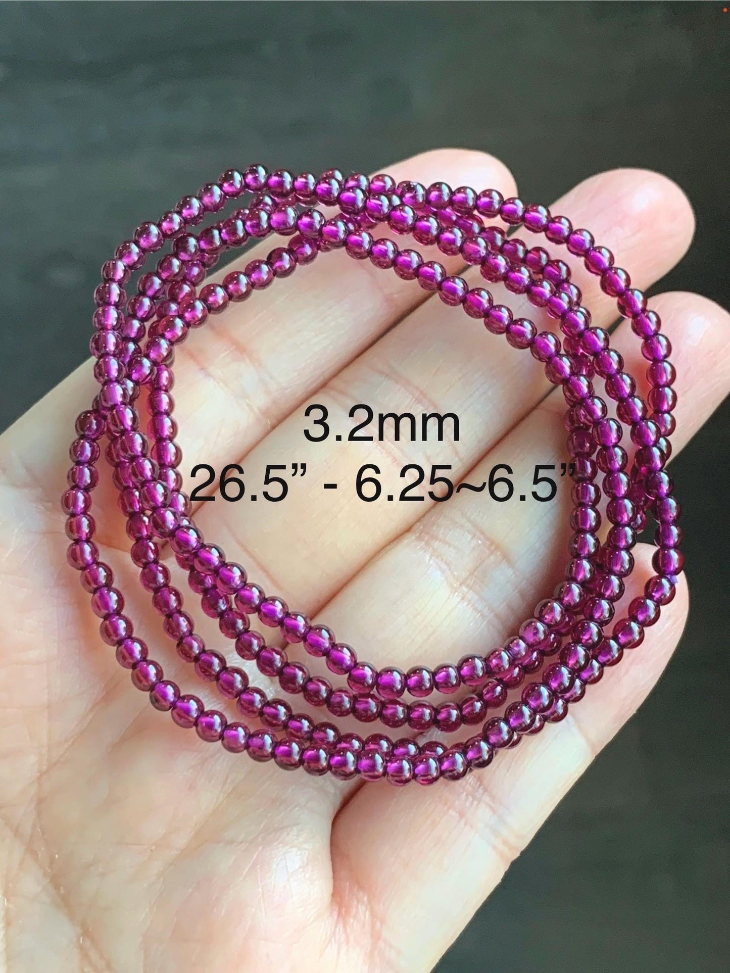 Natural Icy Highly Translucent Intense Raspberry Purple Rhodolite Garnet Petite Beads Layered Beaded Bracelets 天然冰透起光紫牙乌石榴石手串