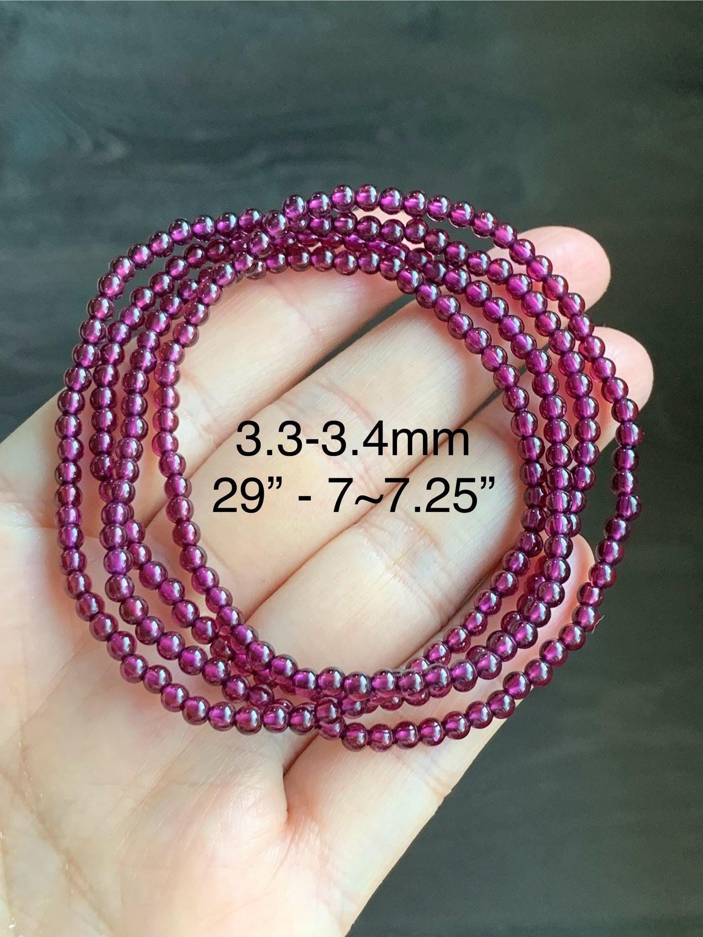 Natural Icy Highly Translucent Intense Raspberry Purple Rhodolite Garnet Petite Beads Layered Beaded Bracelets 天然冰透起光紫牙乌石榴石手串