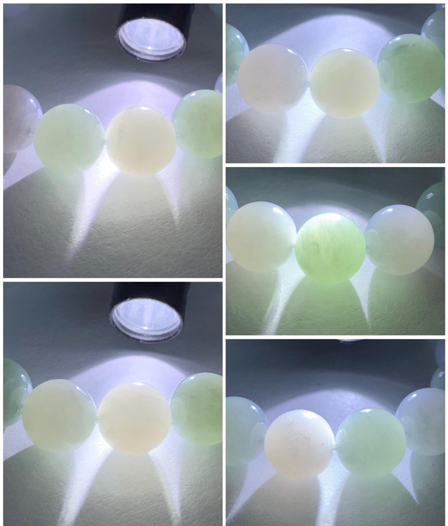 Certified Natural Grade A Icy Translucent Pastel Multicolored Jadeite Large Beads Beaded Bracelet Stretchy 13mm