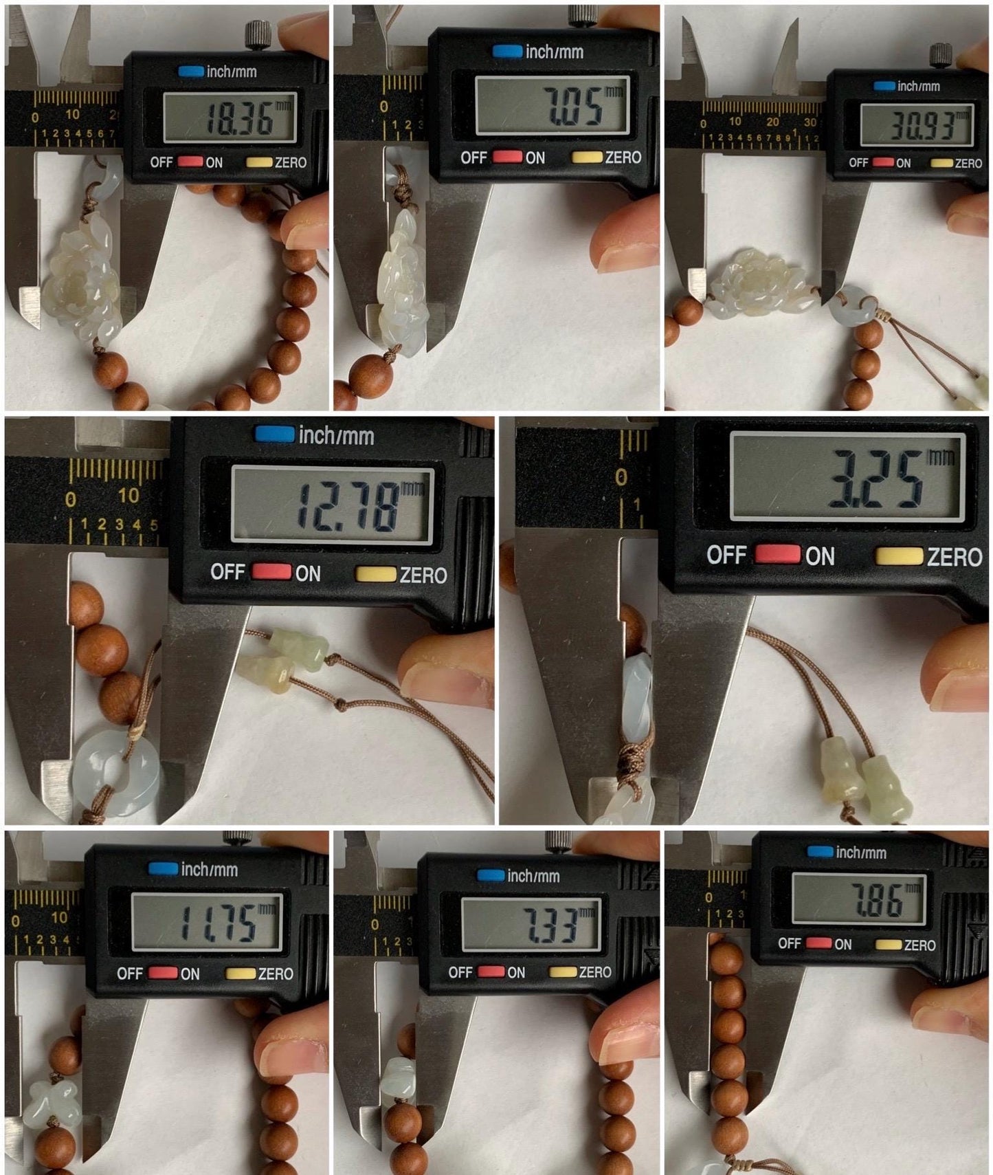 Stunning Natural Icy Translucent Light Beige Jadeite Carved 3D Lotus Flower Donut Butterfly Wood Beads Beaded Bracelet 6.75” 天然起胶冰糖黄翡翠莲花木珠手串