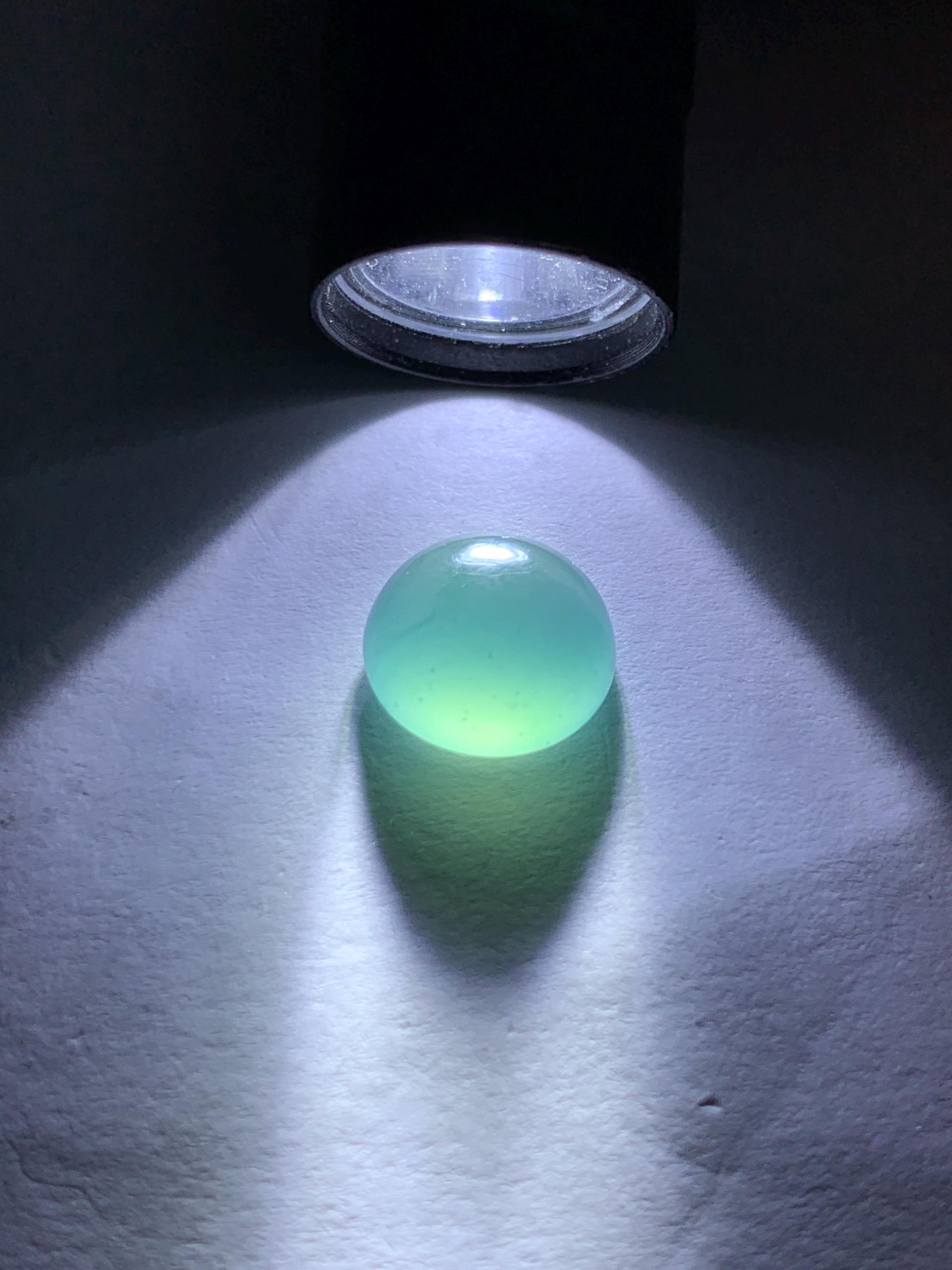 Natural Grade A Guatemalan Icy Highly Translucent & Gelatinous Teal Blue Jadeite Cabochon Loose Stone 10x10.2x5.5mm 天然冰危蓝绿起光翡翠蛋面