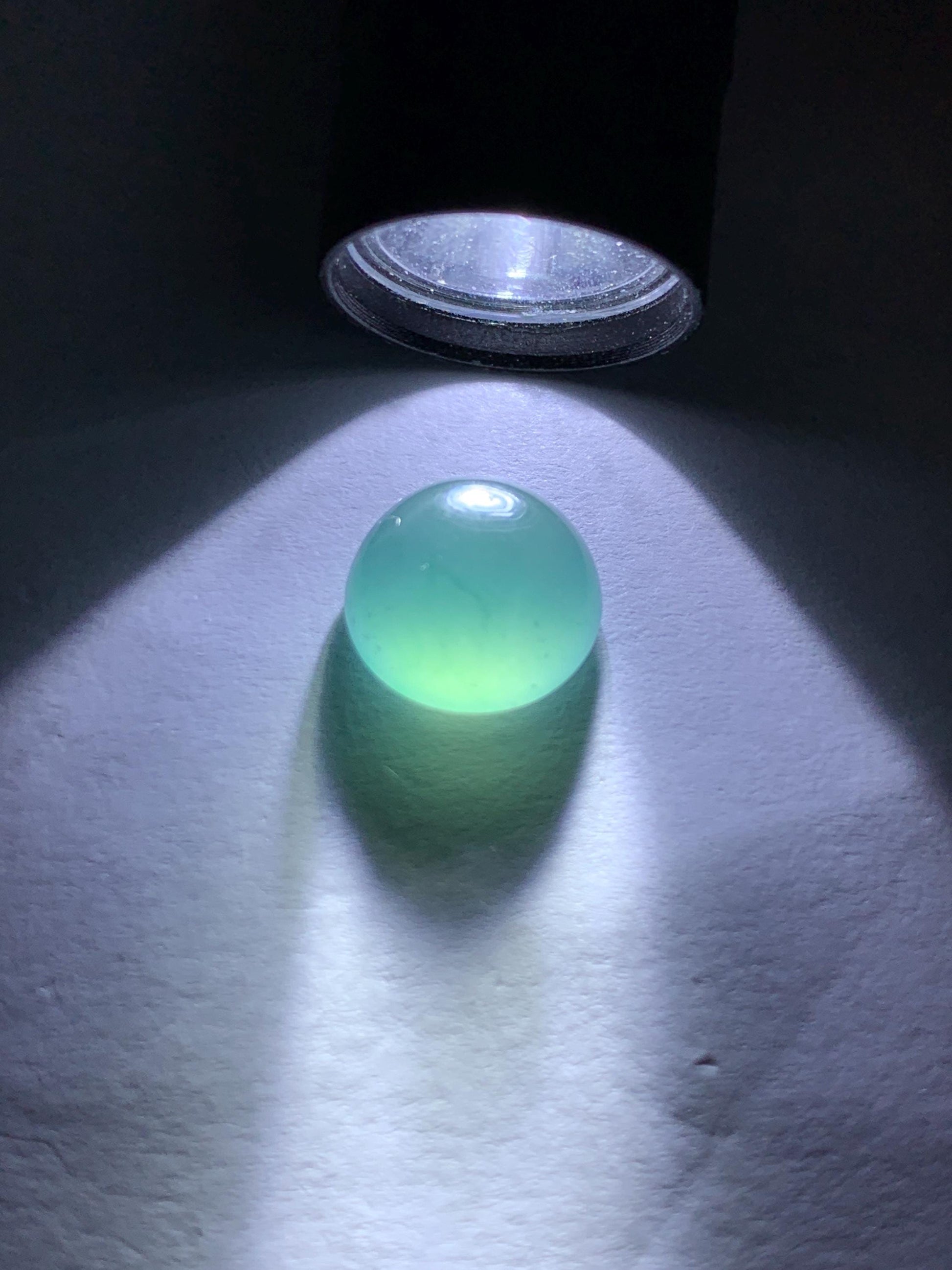 Natural Grade A Guatemalan Icy Highly Translucent & Gelatinous Teal Blue Jadeite Cabochon Loose Stone 10x10.2x5.5mm 天然冰危蓝绿起光翡翠蛋面