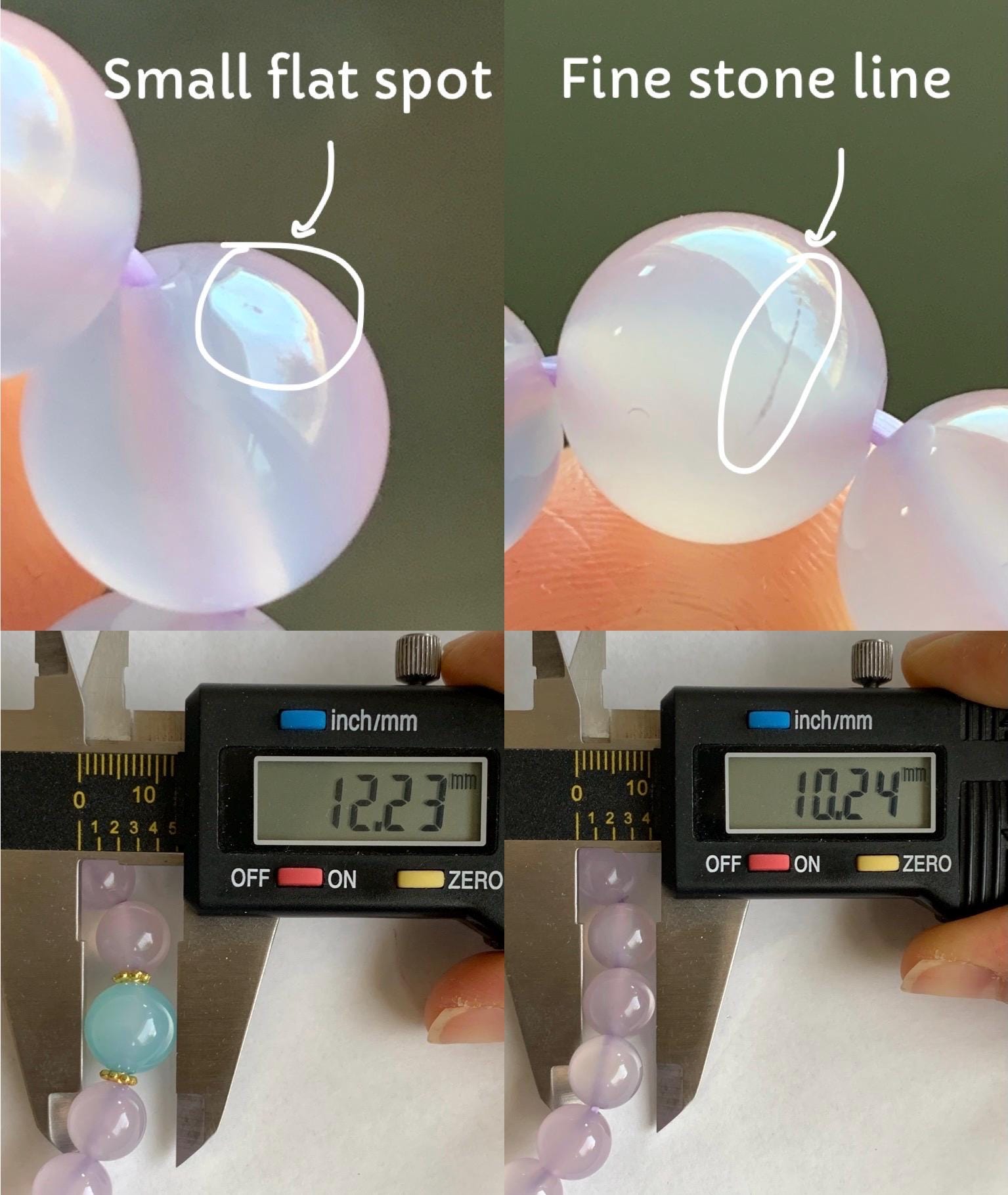Natural Icy Highly Translucent Light Pinkish Purple Agate Large Beads & Sky Blue Agate Beaded Bracelet 10mm 27g 7.25” 天然高冰品质淡粉紫玛瑙圆珠手串