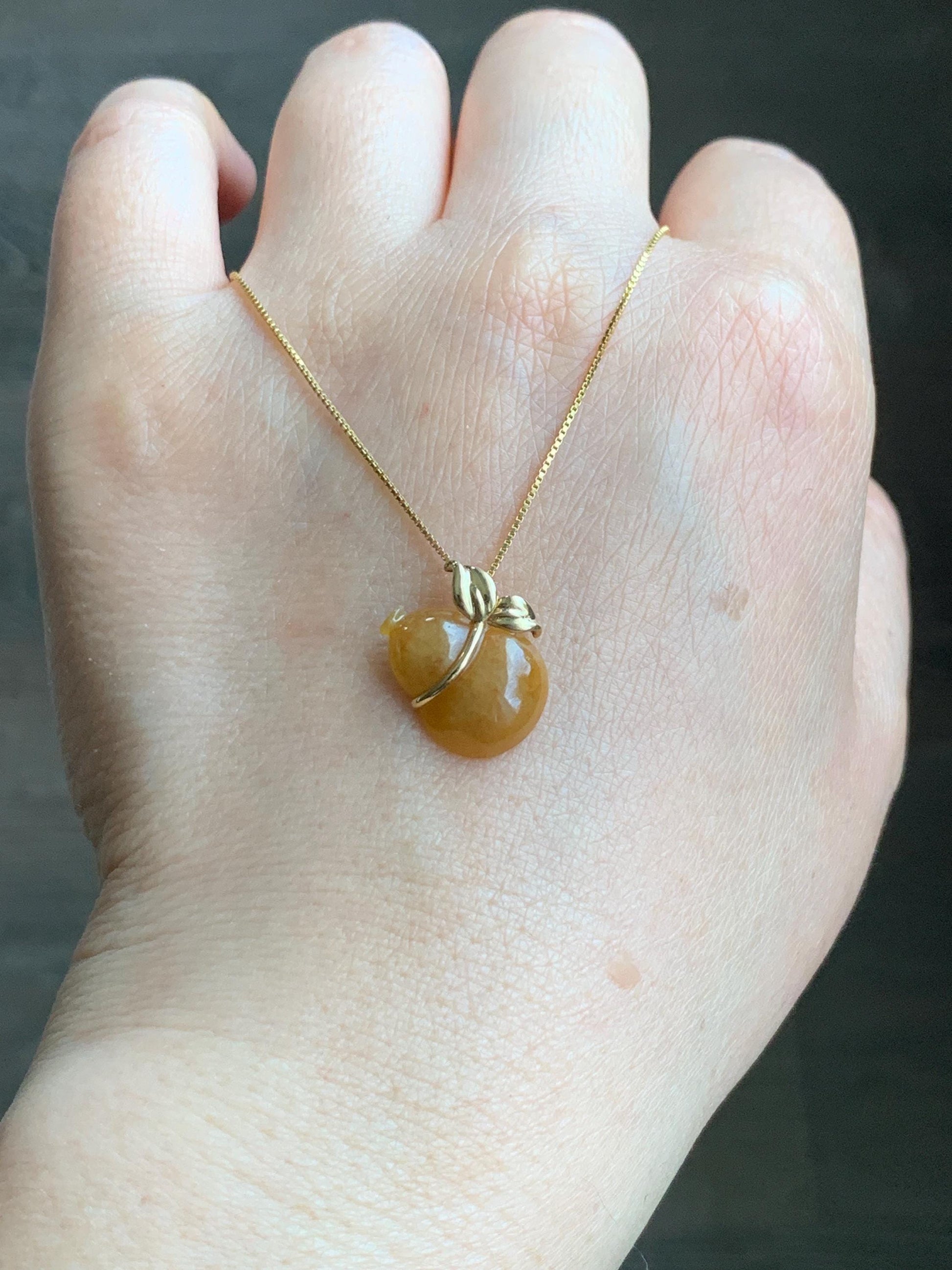 Certified Grade A Natural Icy Translucent Intense Yellow Jadeite Gourd Hulu Pendant 18K Yellow Gold 1.84g 天然冰浓黄翡葫芦镶嵌吊坠 4097