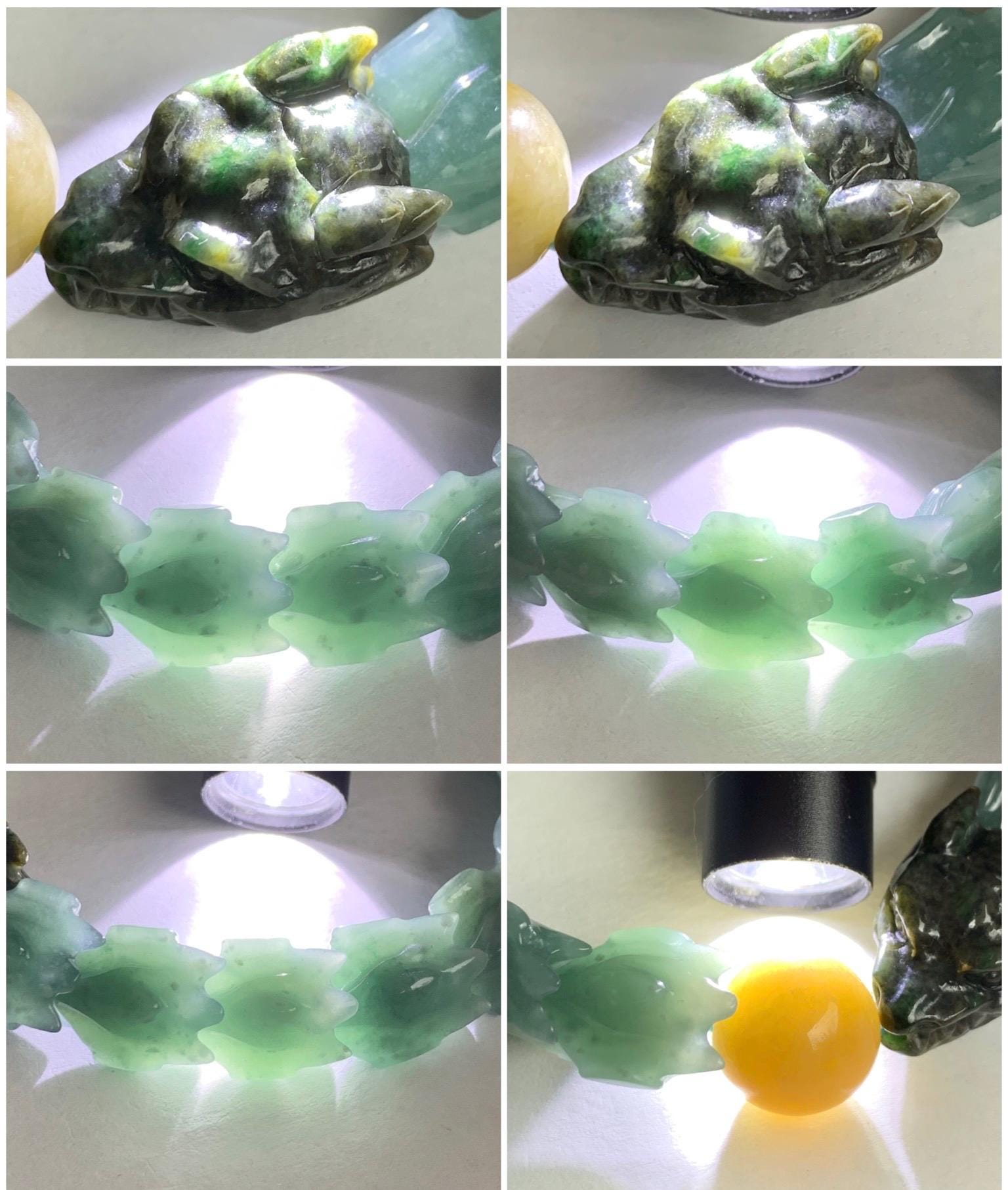 Natural Guatemalan Icy Translucent Dusty Light Blue Wuji Jadeite Carved Dragon Bone & Sphere Beaded Bracelet 7.75” 48g 天然冰危淡蓝翡翠龙骨乌鸡翡翠龙头珠手串