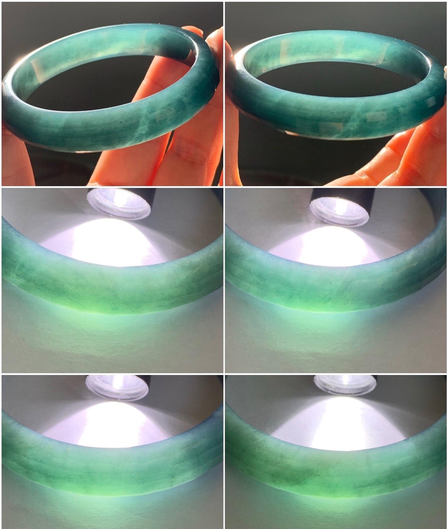 Certified Natural Grade A Guatemalan Icy Translucent Dark Blue Jadeite Faceted Bangle 55.89m 11.5x6.6mm 40.8g 天然老种冰危深蓝翡翠正圈切割面手镯 1352