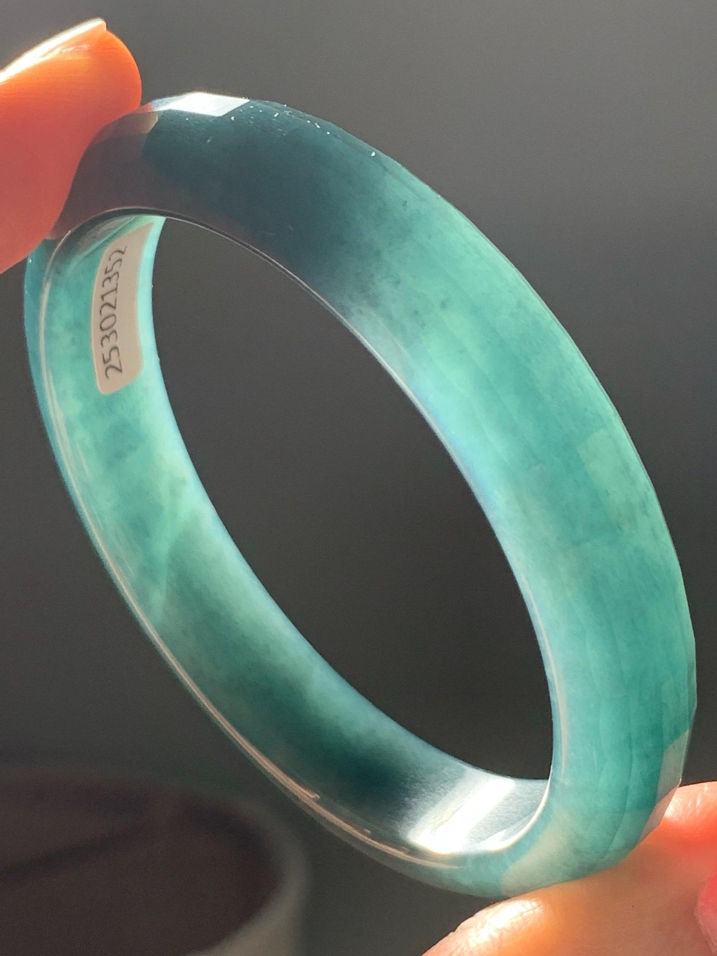 Certified Natural Grade A Guatemalan Icy Translucent Dark Blue Jadeite Faceted Bangle 55.89m 11.5x6.6mm 40.8g 天然老种冰危深蓝翡翠正圈切割面手镯 1352