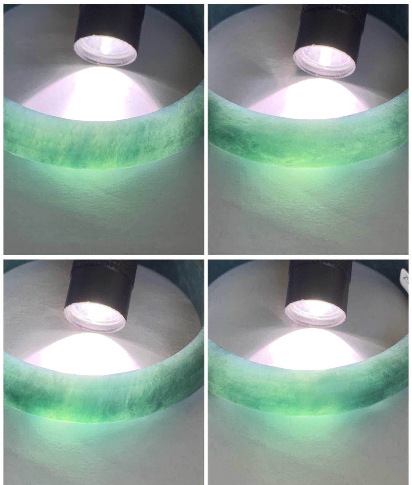 Certified Natural Grade A Guatemalan Icy Translucent Dark Blue Marbled Jadeite Faceted Bangle 56.3mm 11.5x6.8mm 43g 天然老种冰危深蓝翡翠正圈切割面手镯 1356