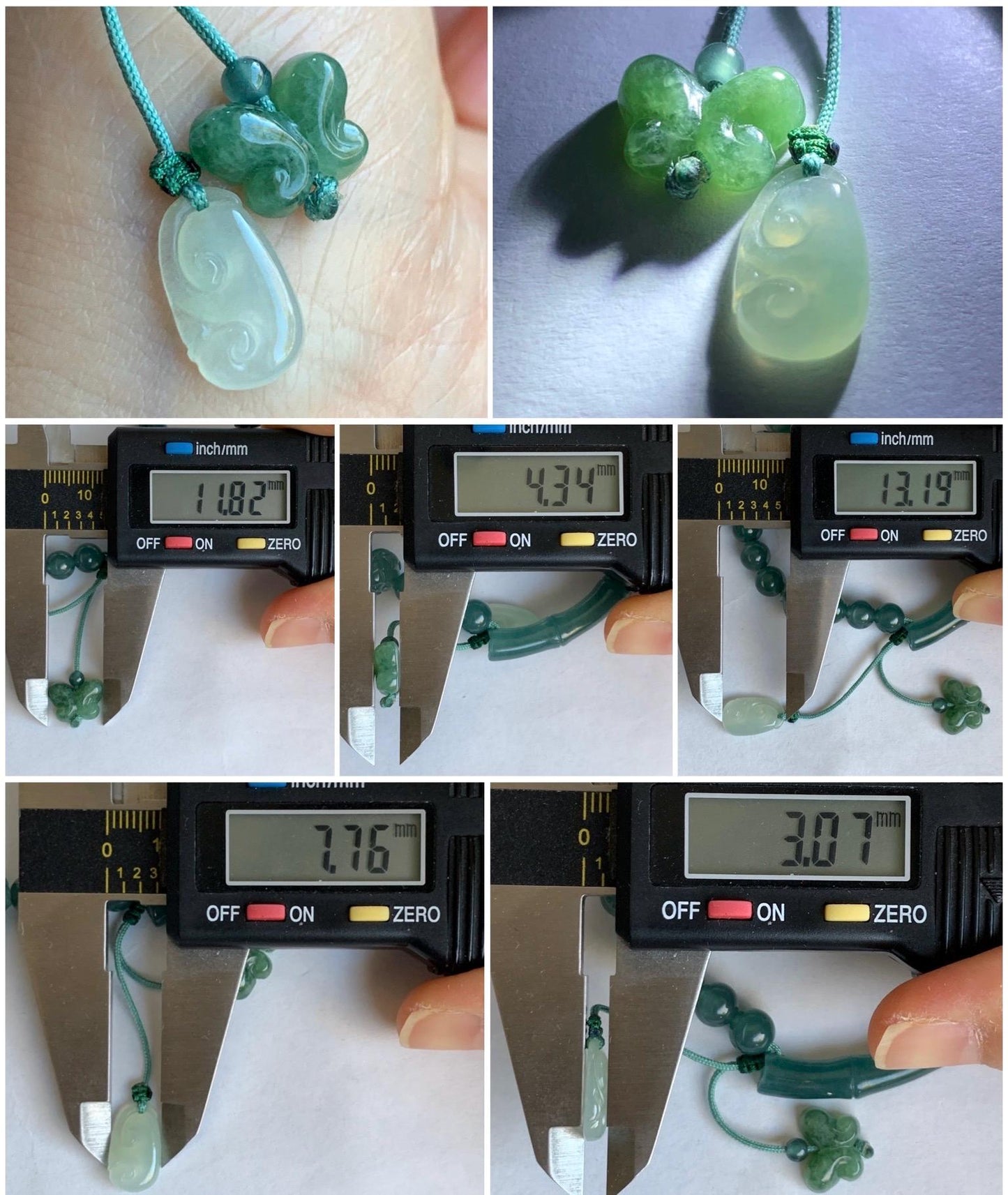 Natural Guatemalan Icy Highly Translucent Teal Blue Jadeite Bamboo Cuff Beaded Bracelet w/ Jadeite Charms 6.75” 17g 天然冰胶危蓝翡翠竹节手牌手串 ZJL150