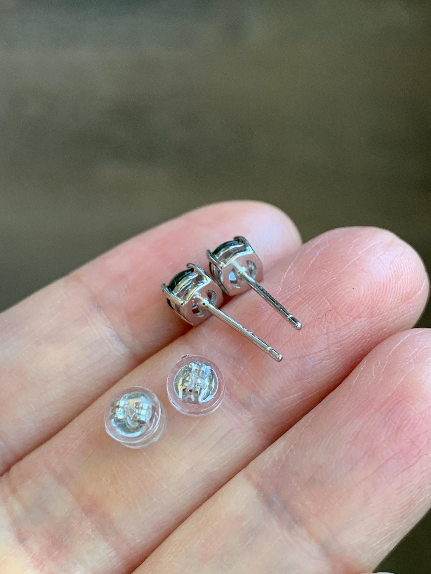 Petite Natural Grade A Guatemalan Icy Translucent Vibrant Green Jade Jadeite Round Stud Earrings Sterling Silver 4.8mm 天然冰危绿翡翠小圆蛋面银镶耳钉 XYW50