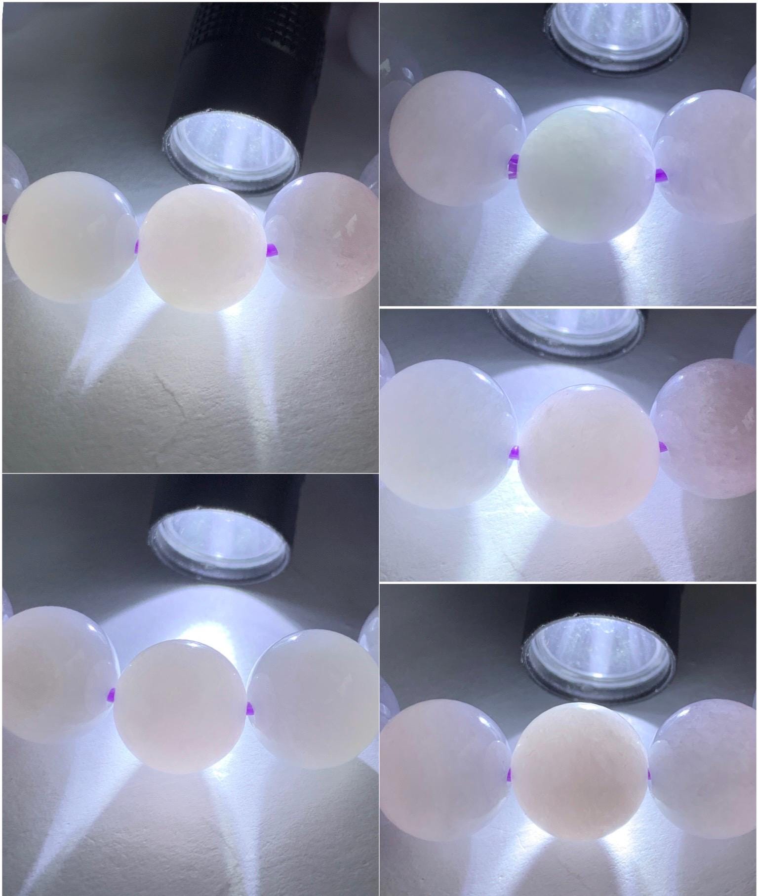 Certified Natural Grade A Icy Translucent Gelatinous Pastel Lavender Jadeite Large Beads Beaded Bracelet 12mm 7” 51g 天然冰胶淡紫底翡翠大卡圆珠手串 1496