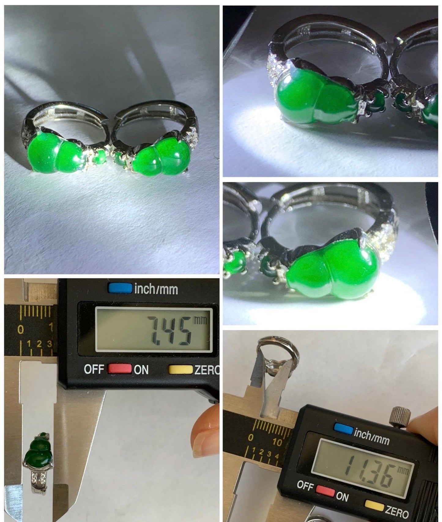 Natural Grade A Guatemalan Icy Translucent Vibrant Green Jade Jadeite Hulu Gourd Huggie Hoop Earrings Sterling Silver 天然冰危绿翡翠葫芦银镶耳包 DHL130