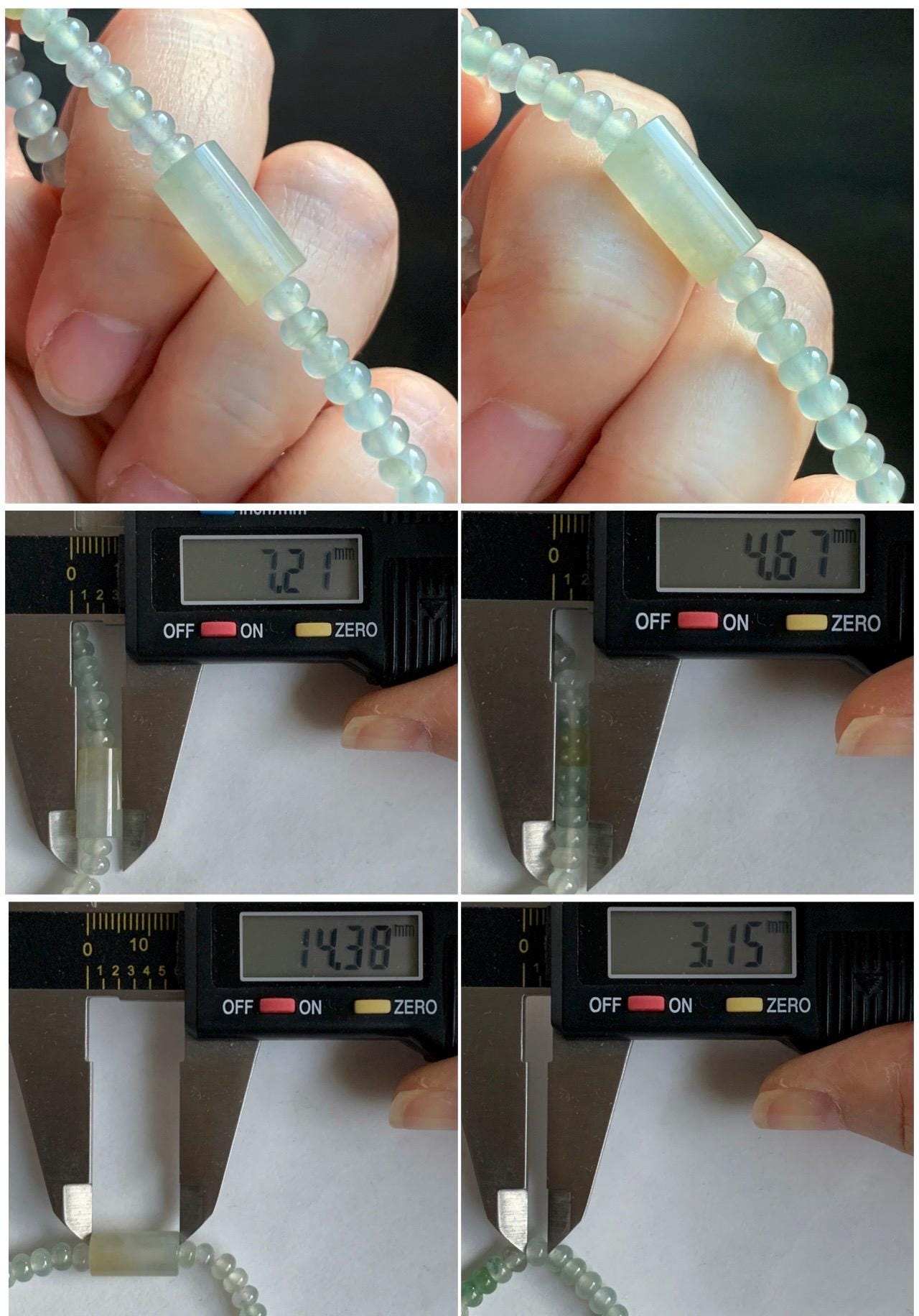 Natural Grade A Icy Highly Translucent Pastel Green Jadeite Petite Drum Beads Barrel Bead Beaded Bracelet 6.5” 8g 天然冰胶起光晴底翡翠小鼓珠桶珠手串 BQT242