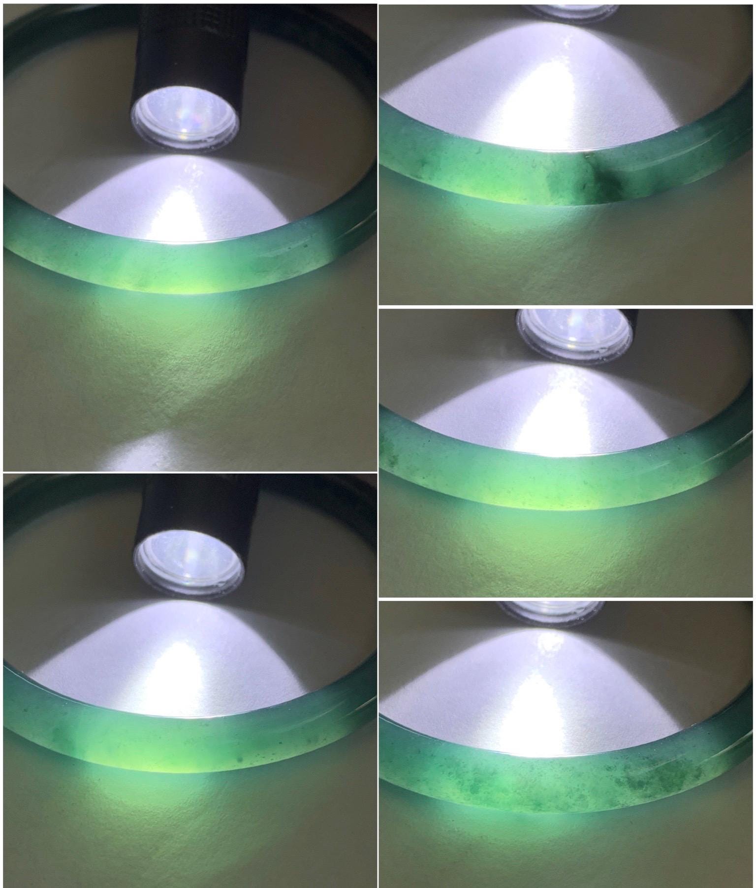 Certified Natural Grade A Guatemalan Icy Translucent Gelatinous Dark Teal Green Jade Jadeite Slim Bangle 55.69mm 19.5g 天然老种冰胶危蓝绿翡翠细圆条手镯 9968