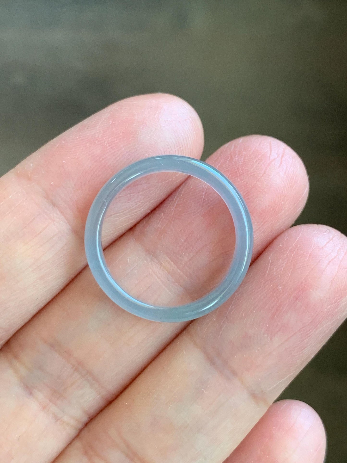 Natural Grade A Guatemalan Premium Icy Highly Translucent Pastel Teal Blue Jade Jadeite Band Ring Size 6.5 US 天然冰危蓝绿起冰起光翡翠戒圈 XQL44A