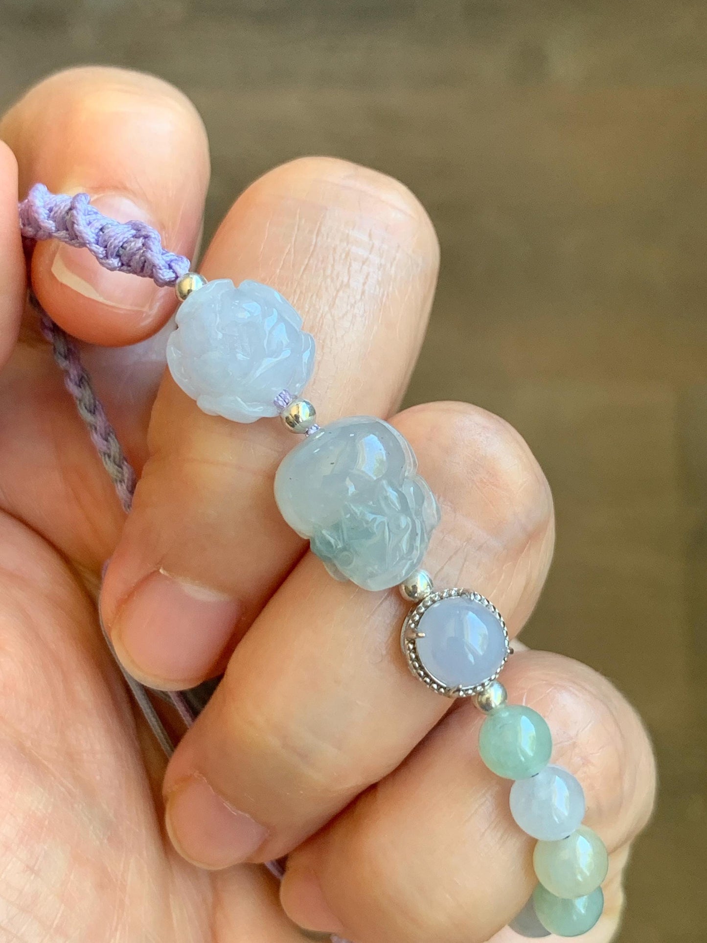 Natural Grade A Icy Translucent Pastel Macaroons Multicolored Jadeite Pixiu & Charms Beaded Bracelet 6.75" 10g 天然冰马卡龙色翡翠貔貅珠手串 BZM259