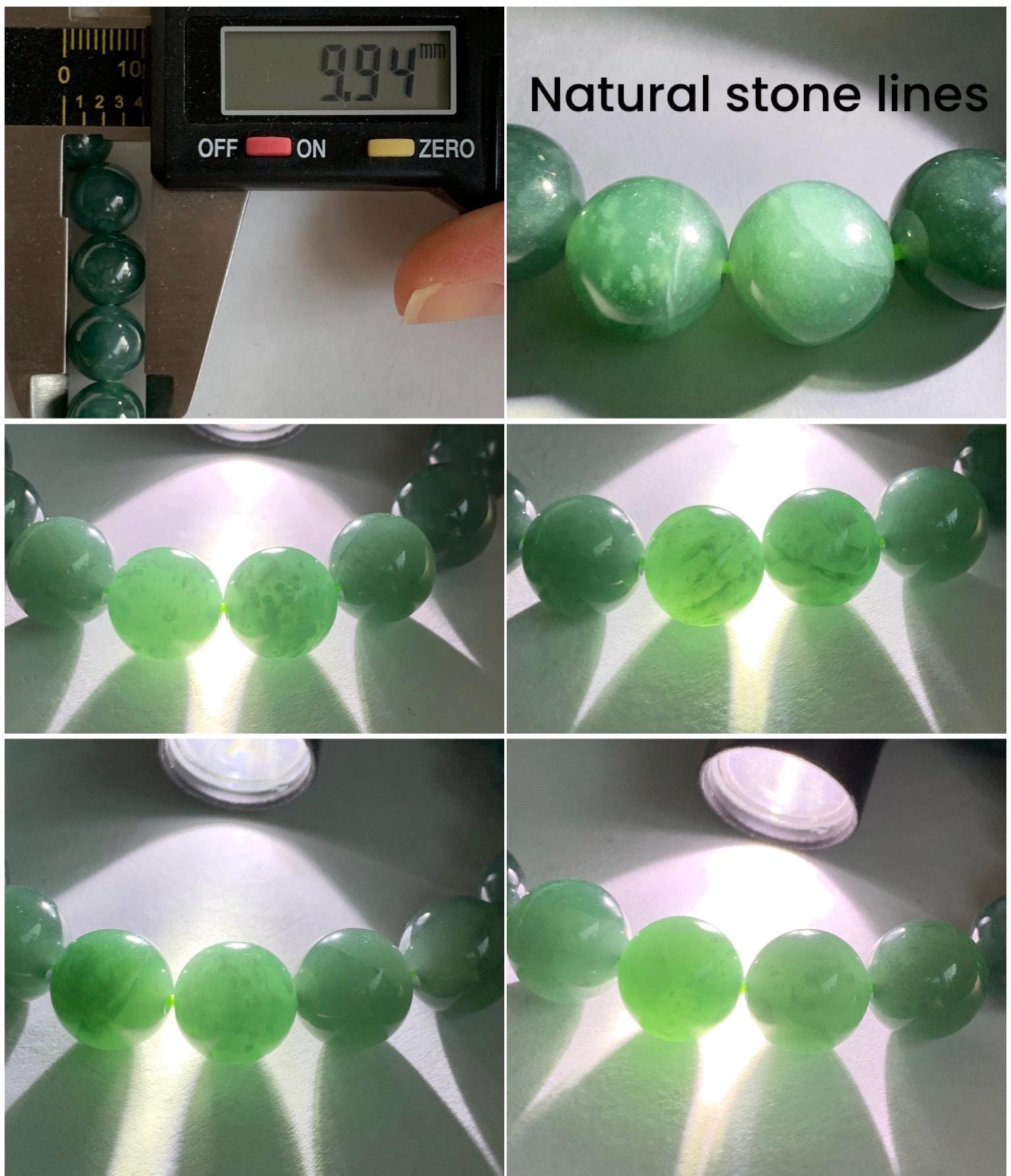 Natural Grade A Guatemalan Icy Translucent Dark Teal Green Jade Jadeite Beaded Bracelet Stretchy 9.9mm 7.25” 32g 天然冰危深蓝绿翡翠圆珠手串 SWL120
