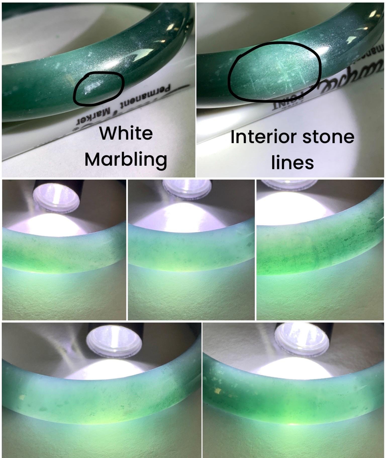 Certified Natural Grade A Guatemalan Translucent Dark Teal Blue Jade Jadeite Wide Bangle Bracelet 59.3mm 44g 7.25" 天然危蓝糯冰翡翠正圈手镯 9412