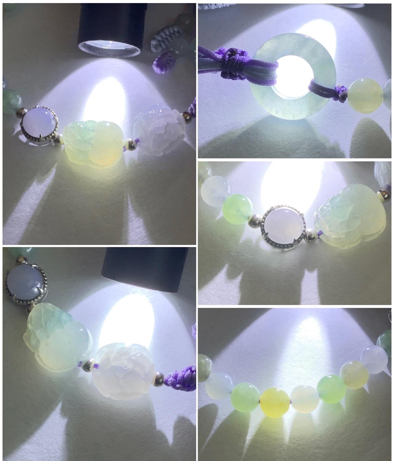 Natural Grade A Icy Translucent Pastel Macaroons Multicolored Jadeite Pixiu & Charms Beaded Bracelet 6.75" 10g 天然冰马卡龙色翡翠貔貅珠手串 BZM259