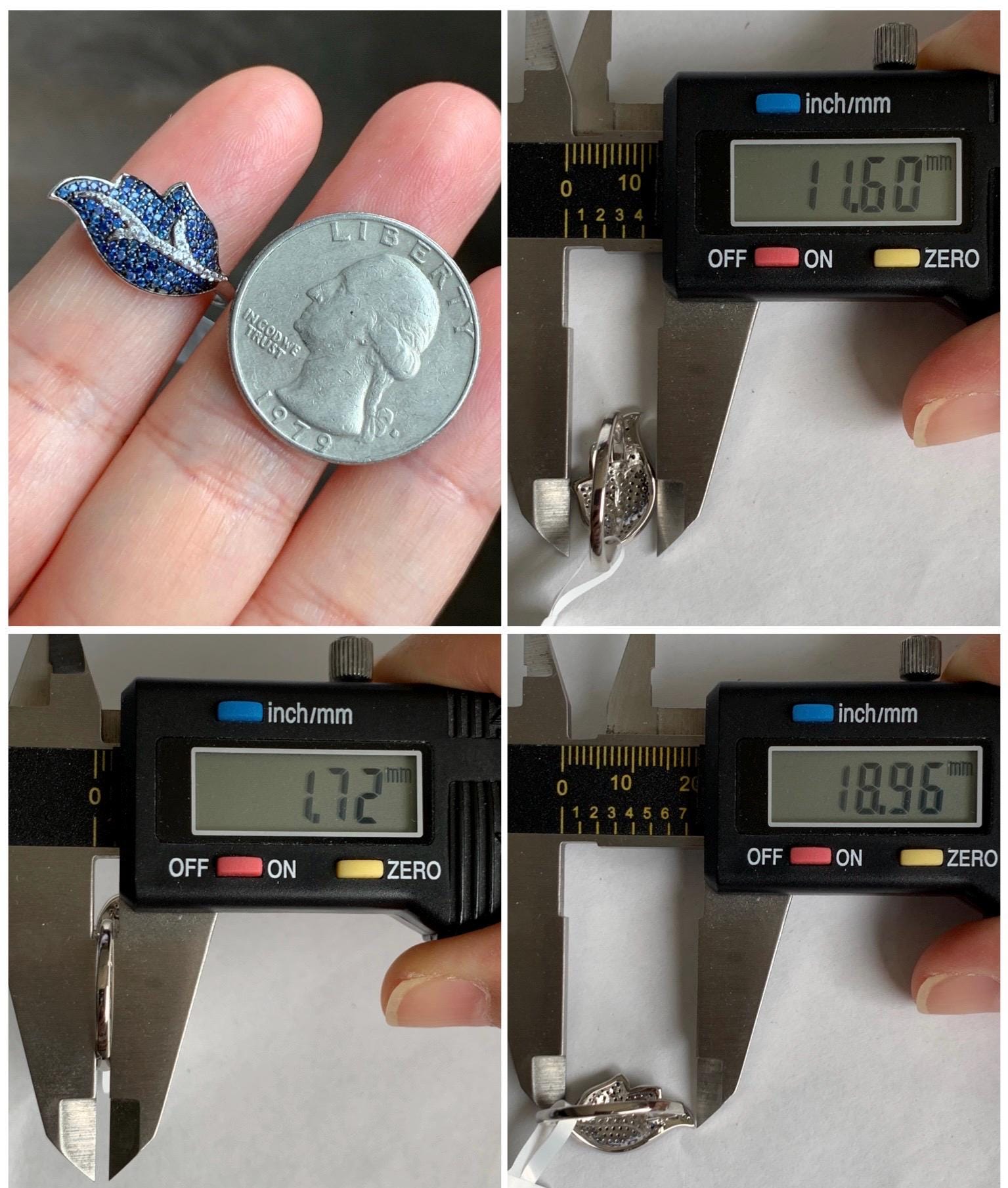 Natural Genuine Sapphire Untreated Blue Sapphire Cluster Leaf Ring S925 Sterling Silver Size 6.75 US 3g Blue Sapphire Ring 881