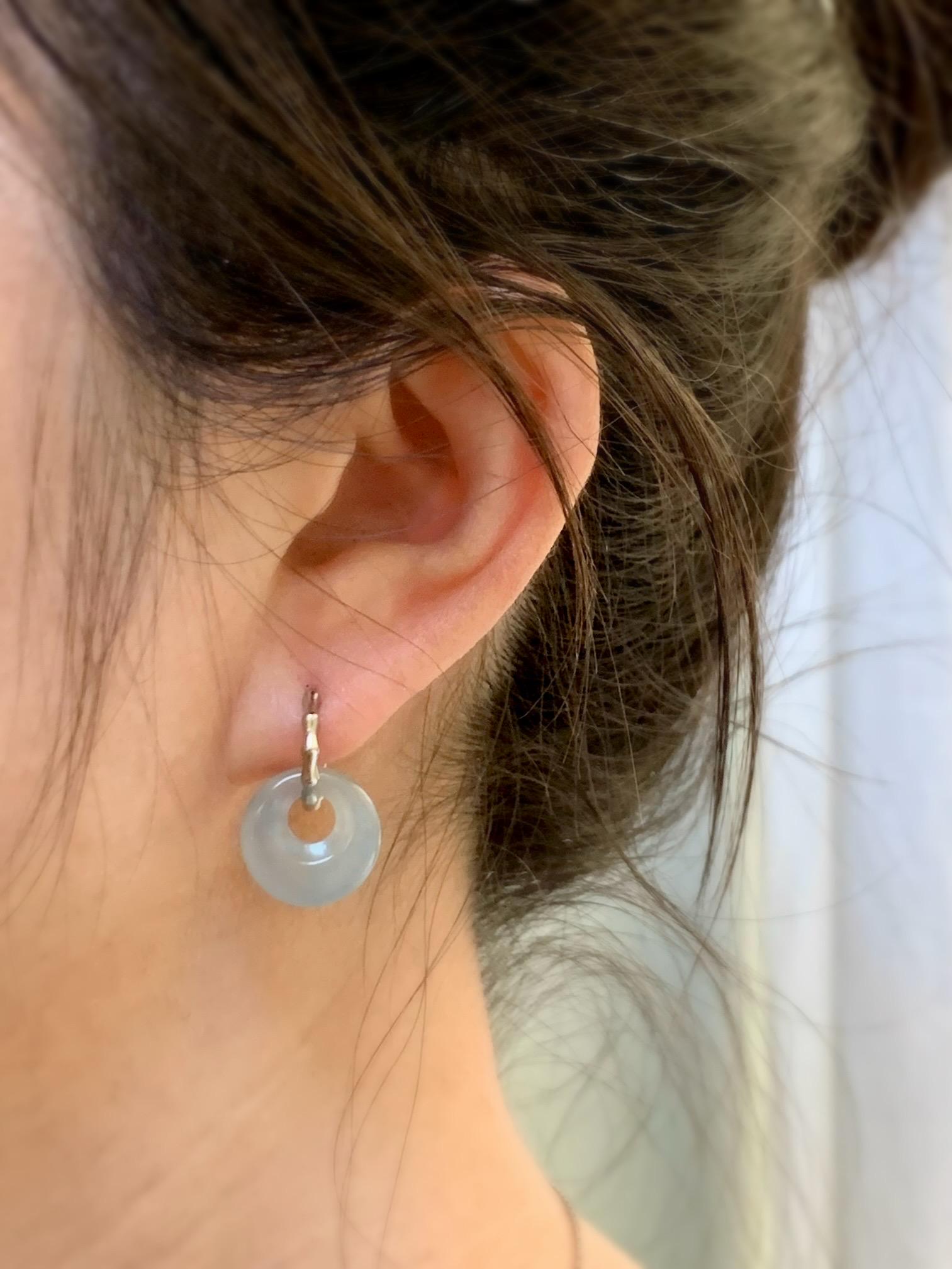 Natural Grade A Guatemalan Icy Highly Translucent Aegean Blue Jade Jadeite Bead Sphere Pendant Sterling Silver 天然冰危牛仔蓝翡翠单珠镶嵌吊坠 NZL180