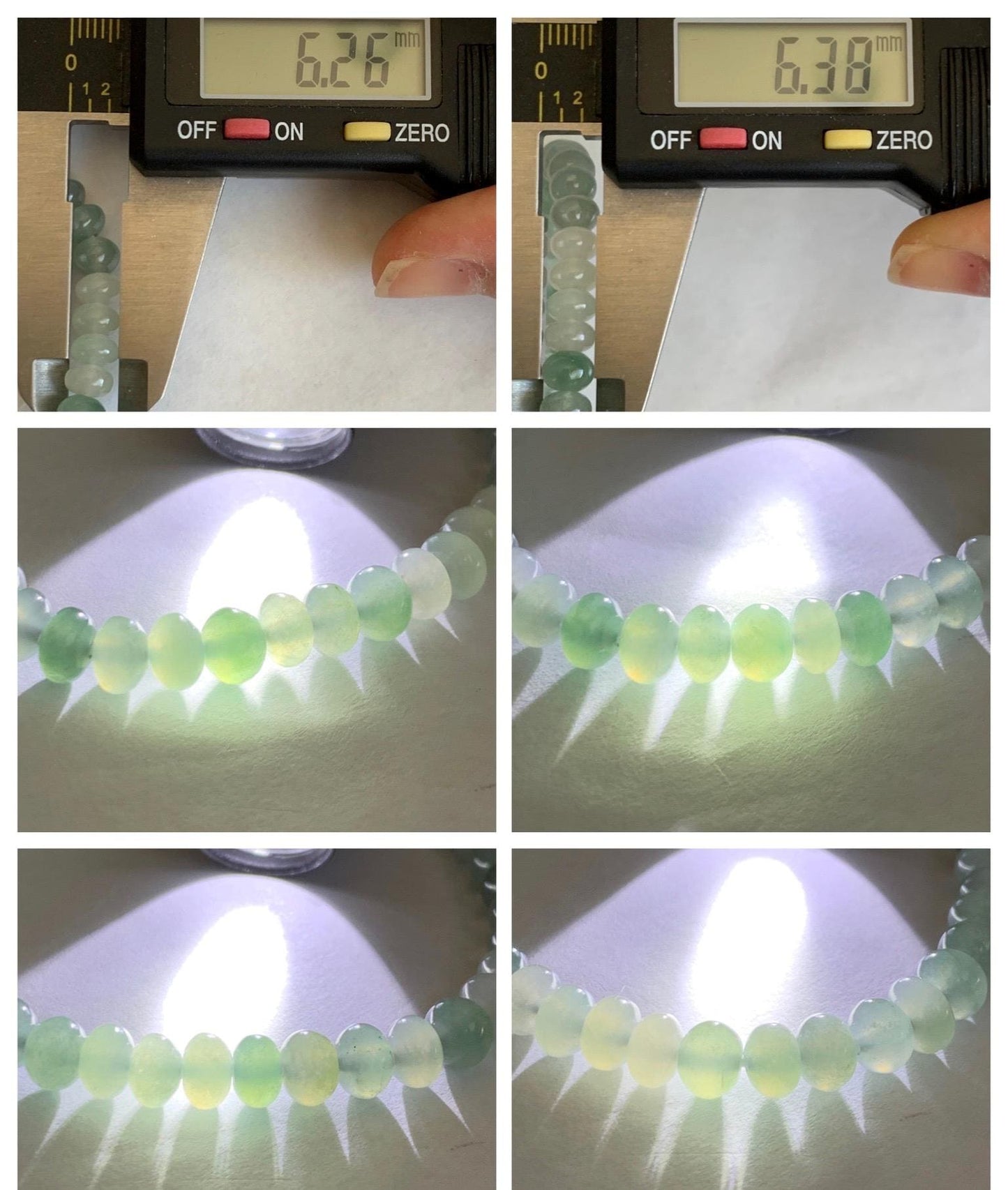 Natural Grade A Icy Highly Translucent Gelatinous Multicolored Jade Jadeite Drum Beads Beaded Bracelet 6.75" 12g 天然冰多宝翡翠鼓珠手串 DBG120