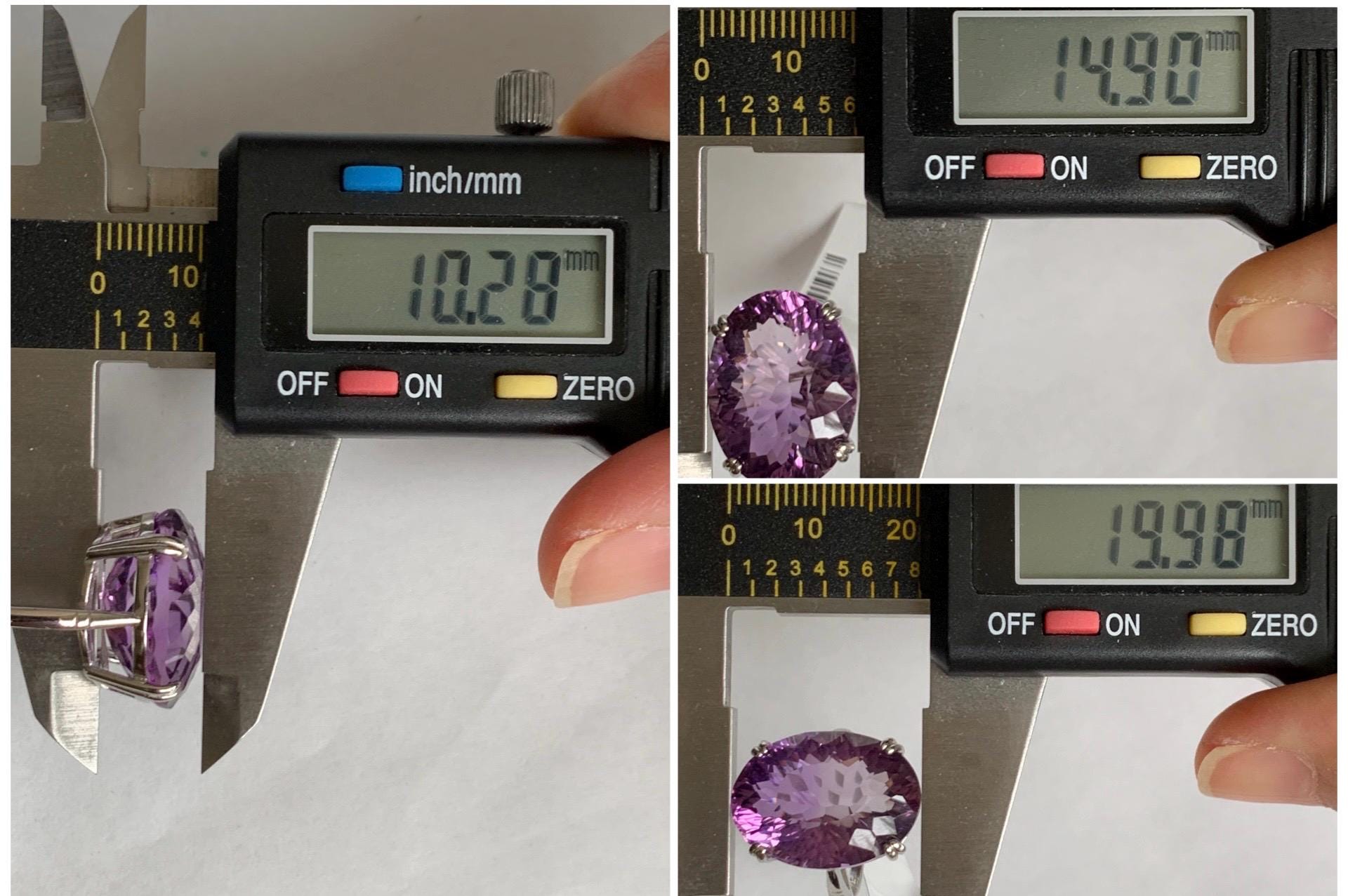 Natural Genuine Large Amethyst Oval Concave Cut Solitaire Ring 15x20x10mm S925 Sterling Silver Size 7 US 7g Large Oval Amethyst Ring 513