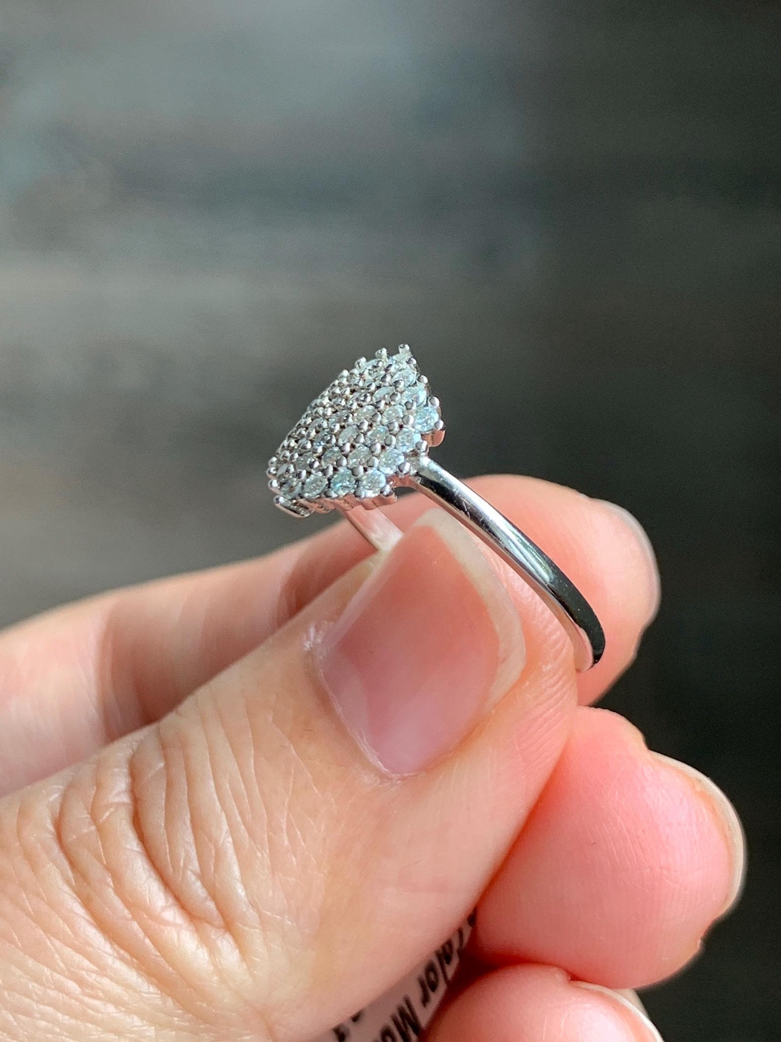 Moissanite Cluster Hexagon Design Ring Sterling Silver Size 6 US Moissanite Silver Ring 123