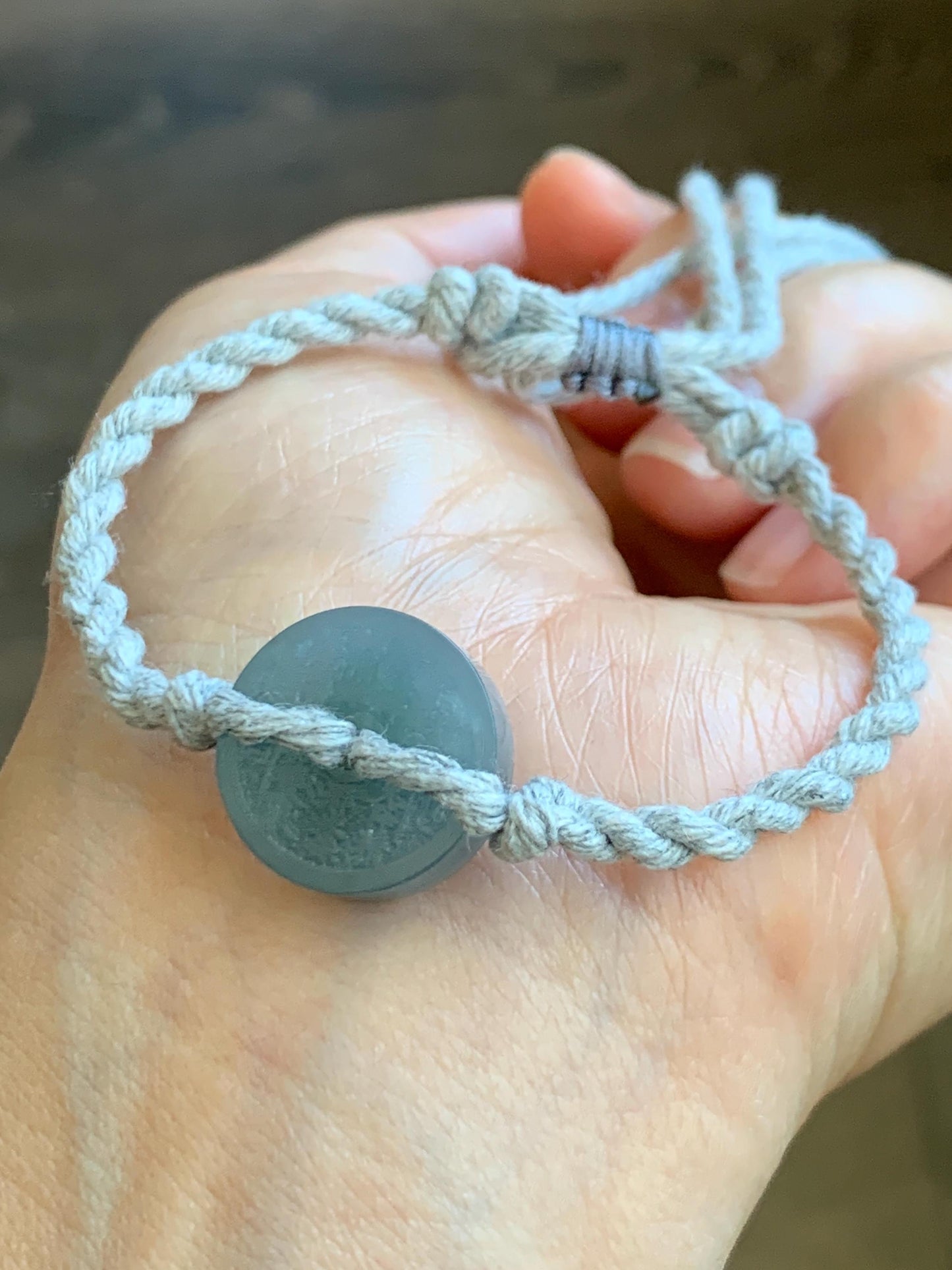 Natural Guatemalan Icy Translucent Light Blue Jadeite Mountain Ghost Eight Trigrams Coin Rope Bracelet Adjustable 6"-9" 天然冰危蓝翡翠山鬼护身符手绳