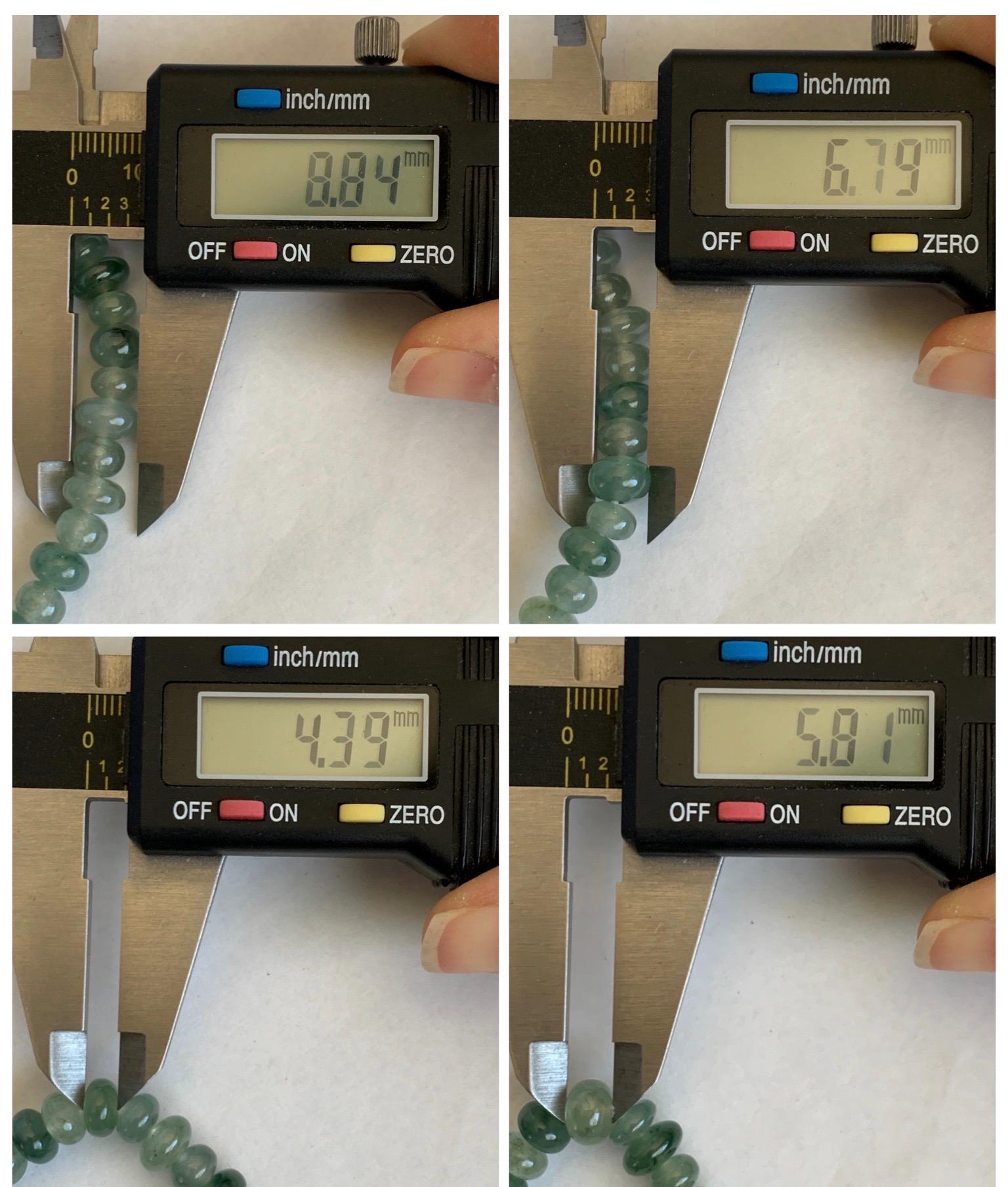 Natural Grade A Icy Highly Translucent Gelatinous Multicolored Light Green Jade Jadeite Drum Beads Beaded Bracelet 7" 天然冰透浅多宝翡翠鼓珠手串 DBL538B