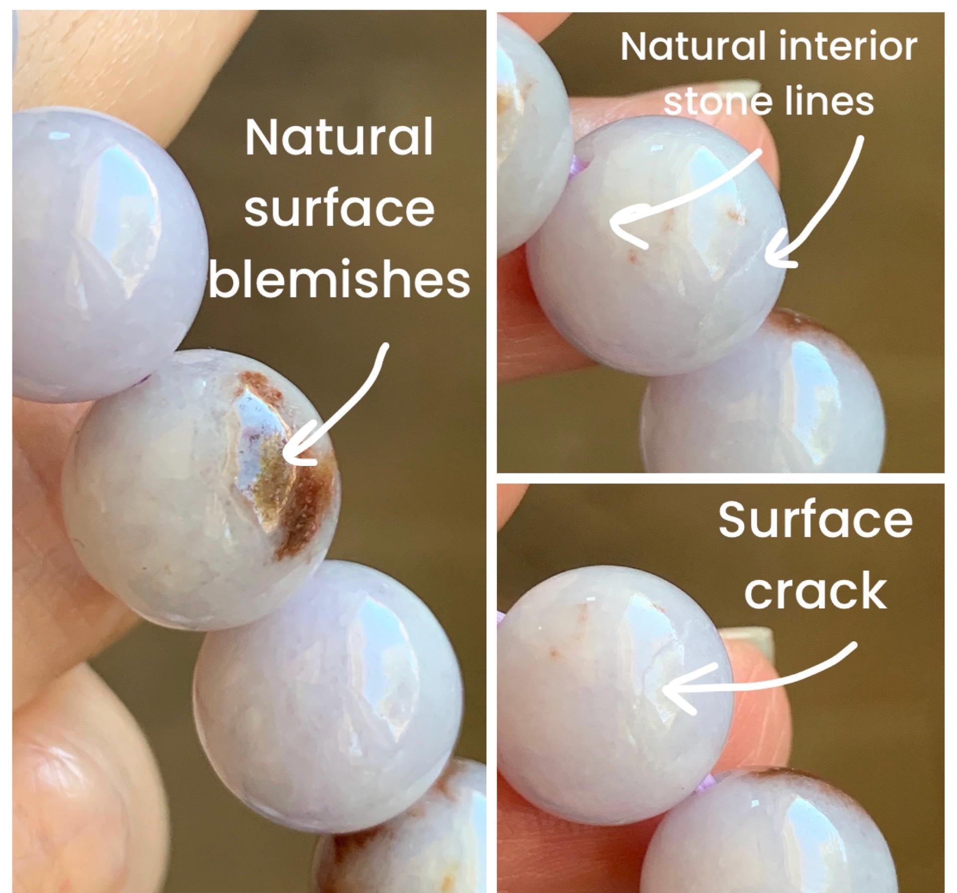 Natural Grade A Icy Translucent Pastel Purple Rust Marbled Jade Jadeite Large Beads Beaded Bracelet 12.8mm 7.5” 58g 天然宝紫飘红花翡翠大卡圆珠手串 ZPH330