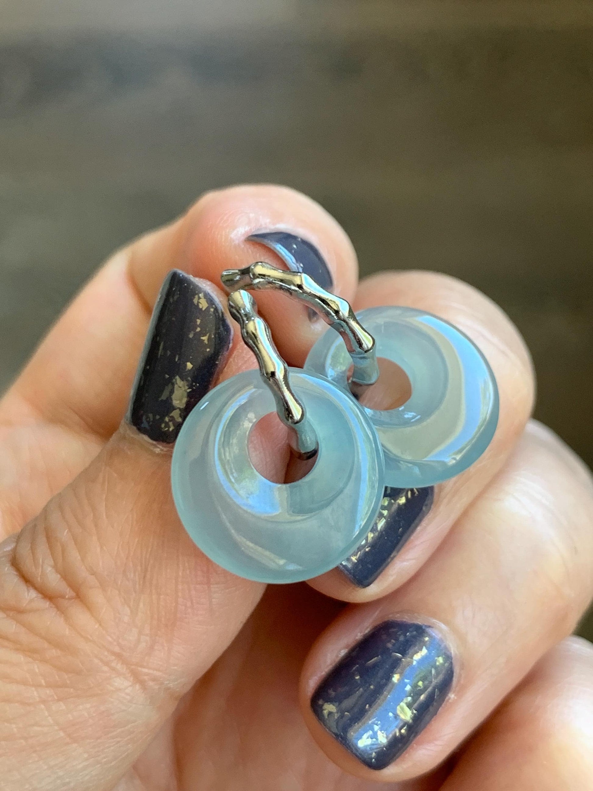 Natural Grade A Guatemalan Icy Highly Translucent Aegean Blue Jade Jadeite Bead Sphere Pendant Sterling Silver 天然冰危牛仔蓝翡翠单珠镶嵌吊坠 NZL180