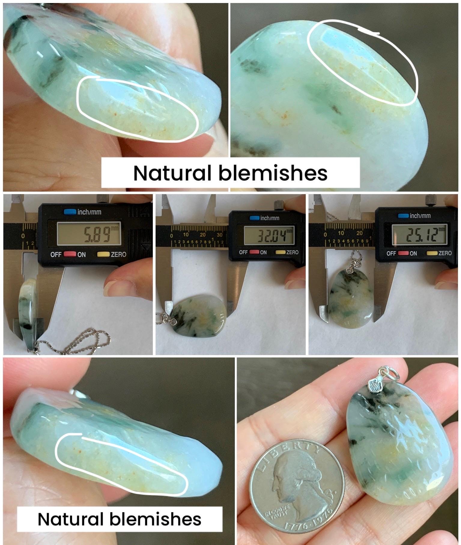 Natural Grade A Icy Highly Translucent Gelatinous Multicolored Jade Jadeite Nugget Pendant Sterling Silver 9g 天然冰三彩翡翠原石吊坠 MYS188B