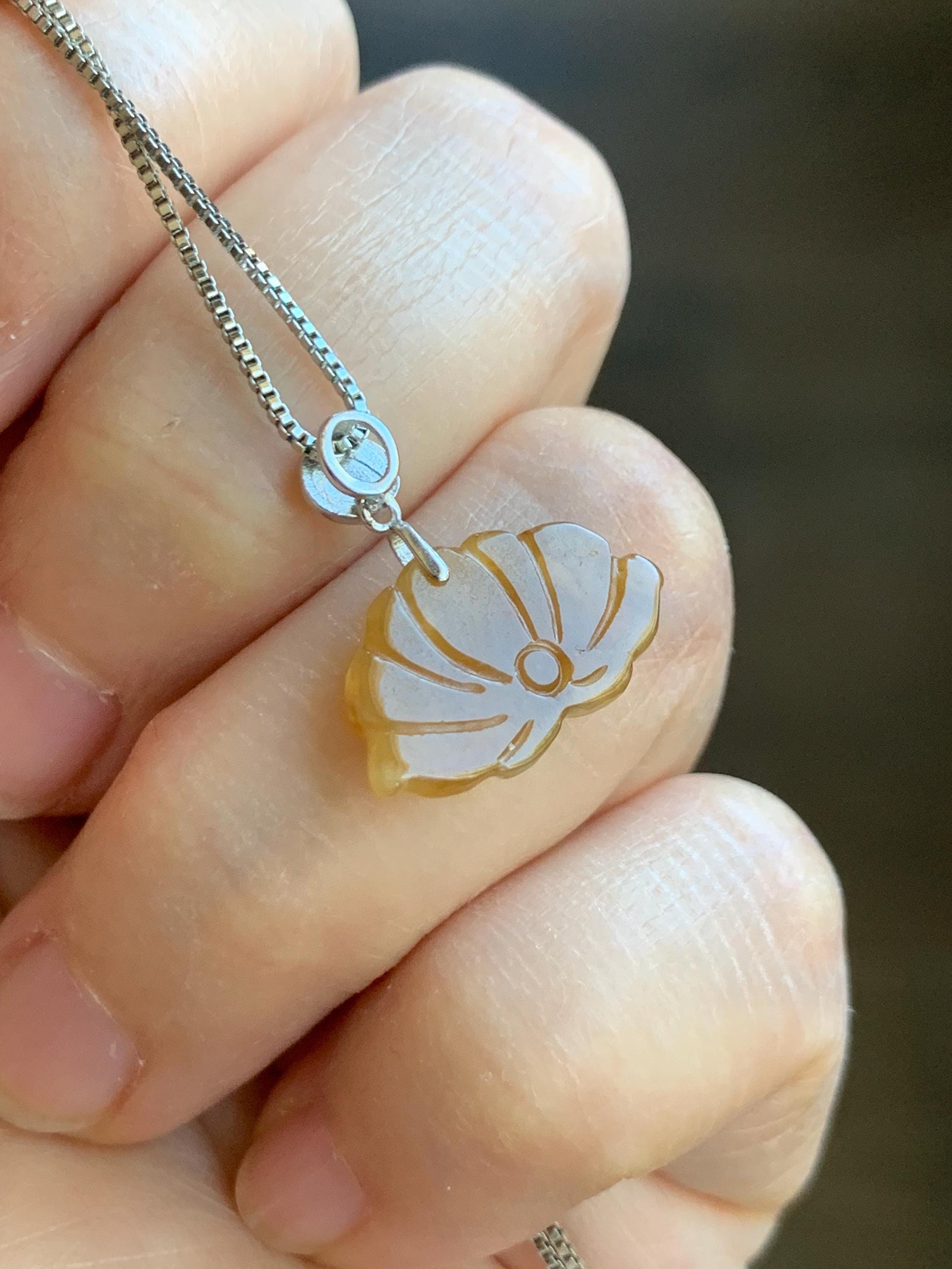 Grade A Natural Icy Highly Translucent Rich Yellow Jade Jadeite Lotus Flower Petite Pendant Sterling Silver 天然冰黄翡翠迷你莲花镶嵌吊坠 BHLH77