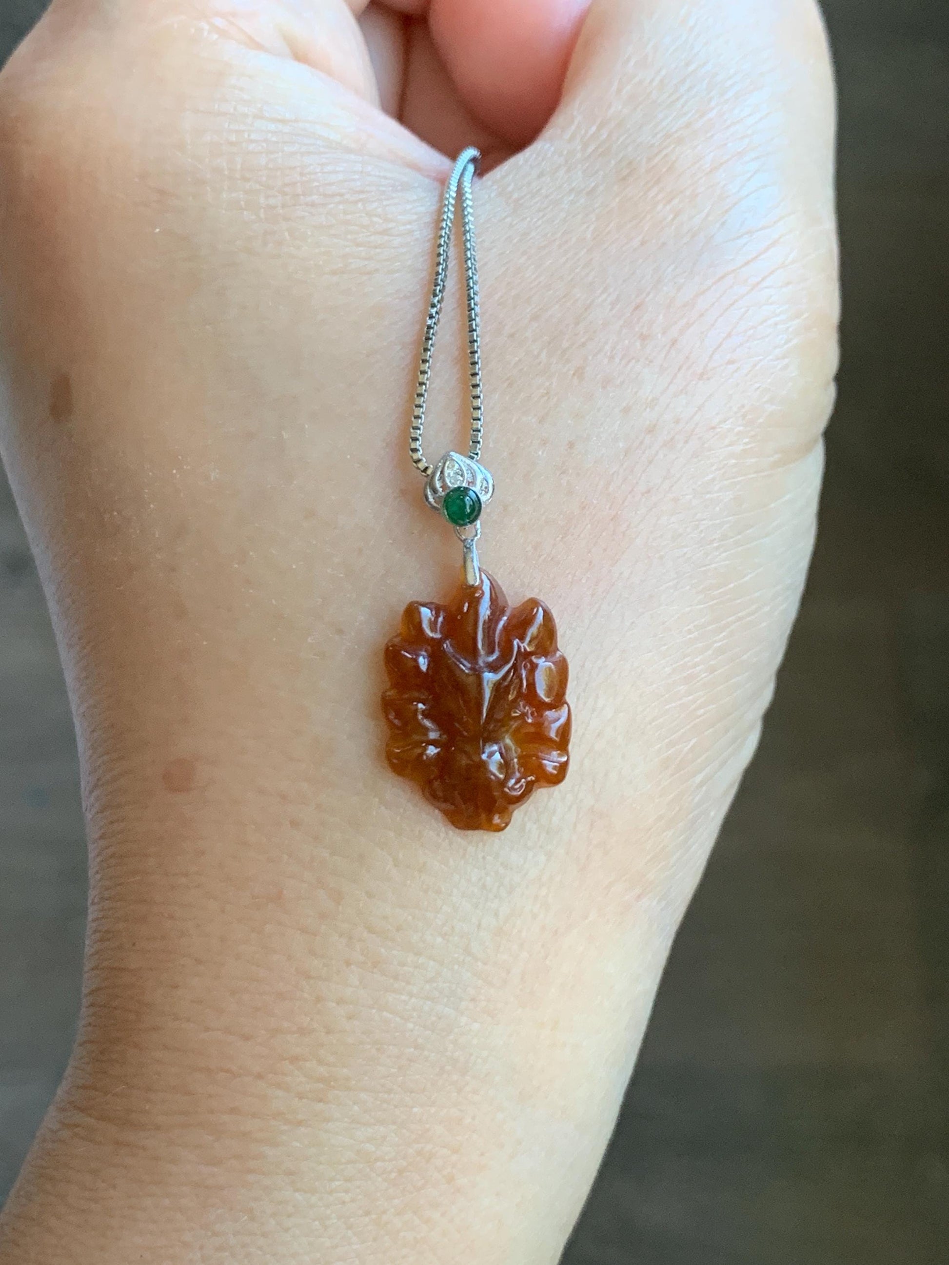 Grade A Natural Icy Translucent Rich Red Jade Jadeite Nine-tailed Fox Petite Pendant Sterling Silver 天然冰红翡翠迷你九尾狐镶嵌吊坠 HFJ77