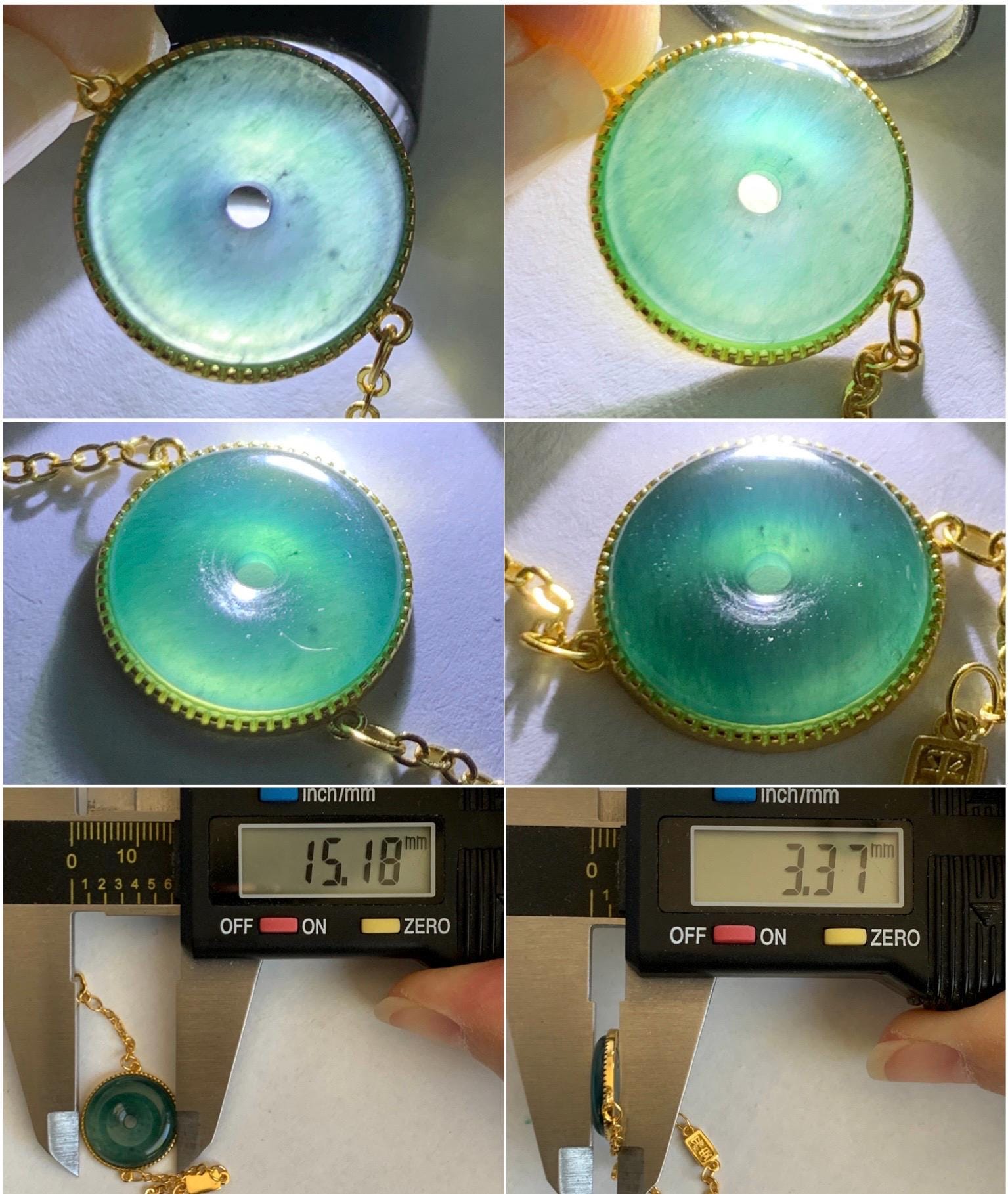 Natural Grade A Guatemalan Icy Translucent Dark Teal Blue Jade Jadeite Ping An Kou Donut Chain Bracelet Sterling Silver 天然冰危蓝绿翡翠平安扣银手链 PAK96