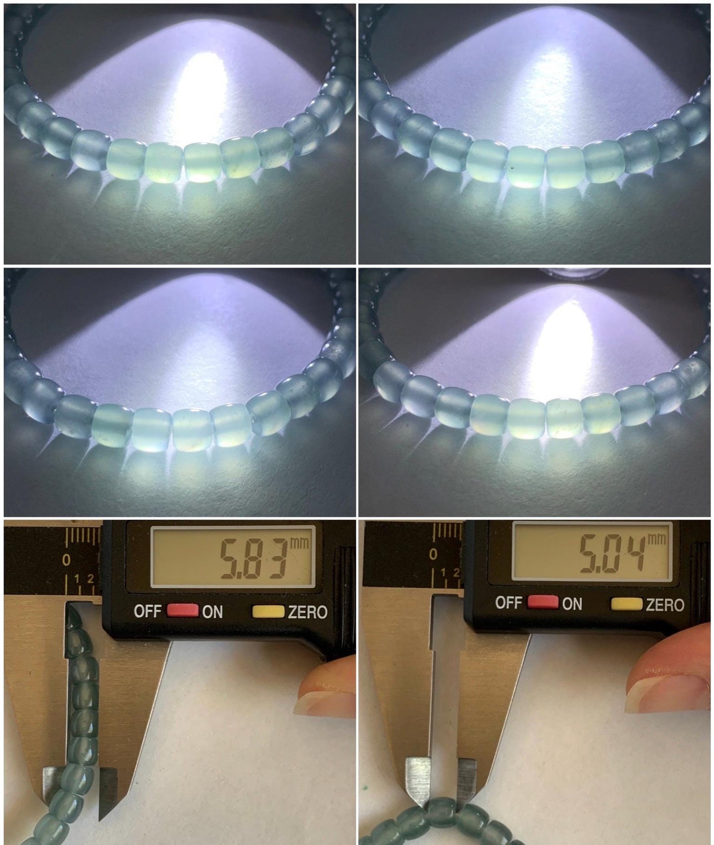 Natural Grade A Guatemalan Icy Highly Translucent Gelatinous Light Blue Jade Jadeite Barrel Beads Beaded Bracelet 7” 天然冰胶危浅蓝翡翠桶珠手串 BWT330C